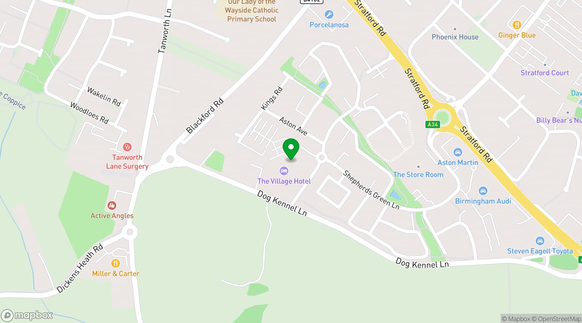 Map showing VWorks - Solihull