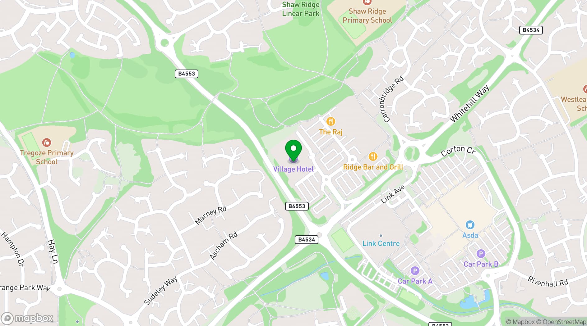 Map showing Village Hotel Swindon
