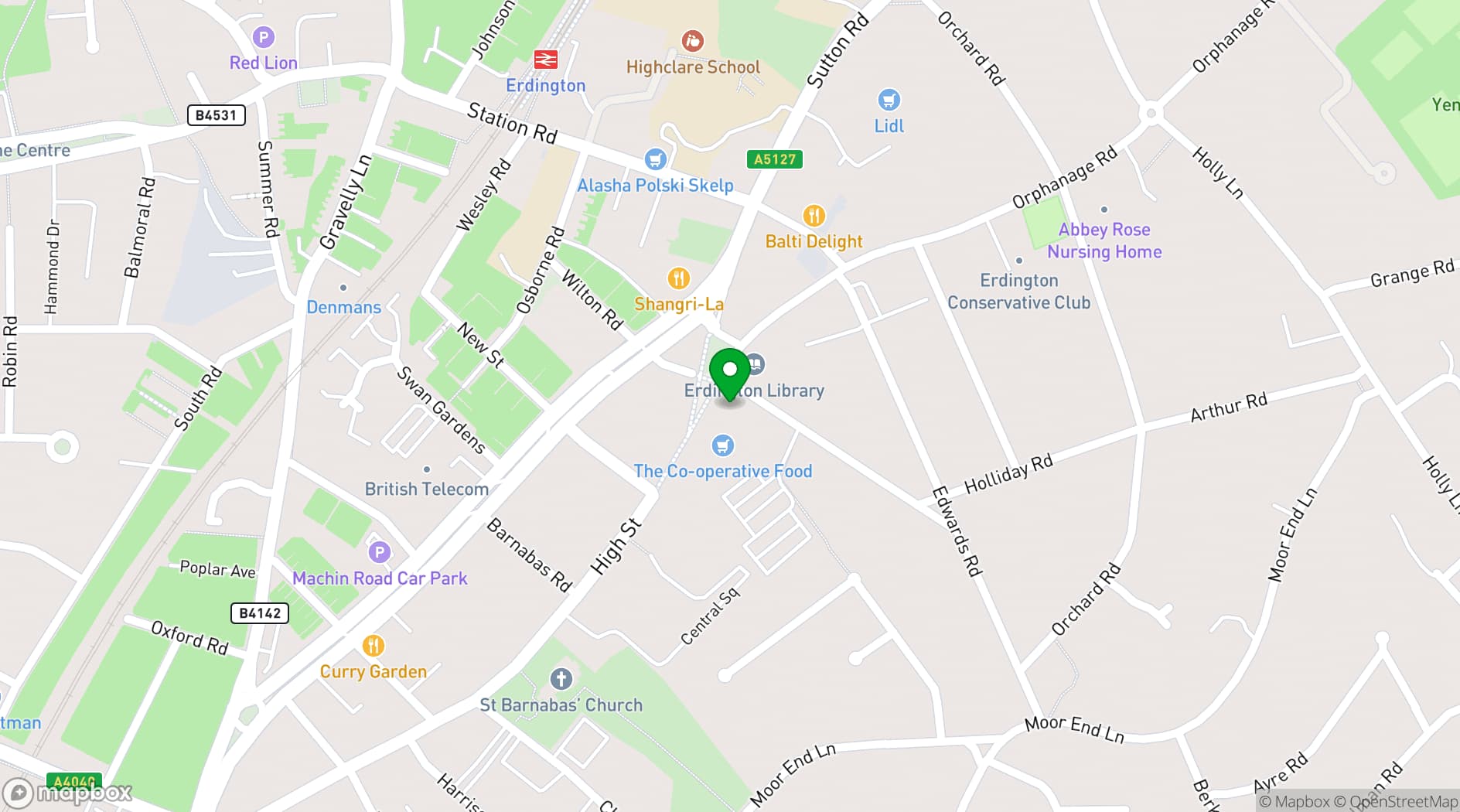 Map showing OIKOS Café