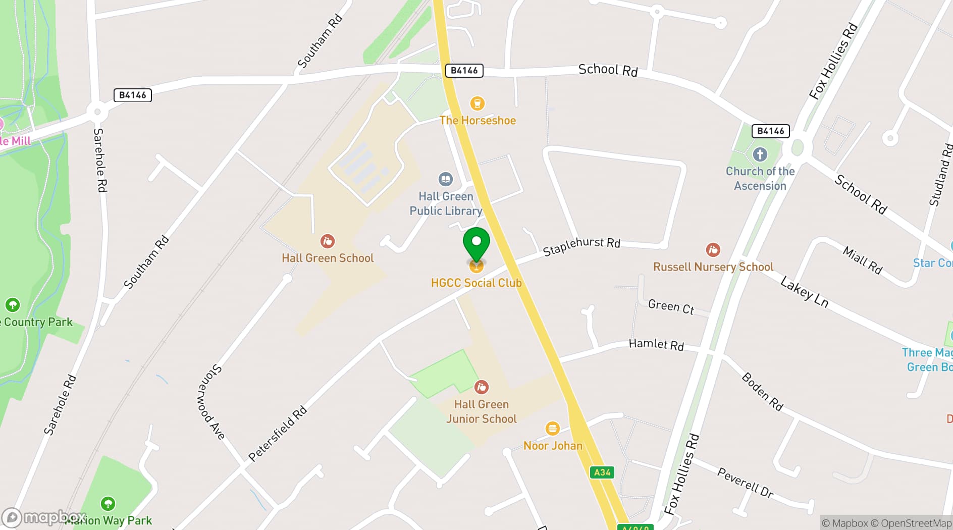 Map showing HGC Club