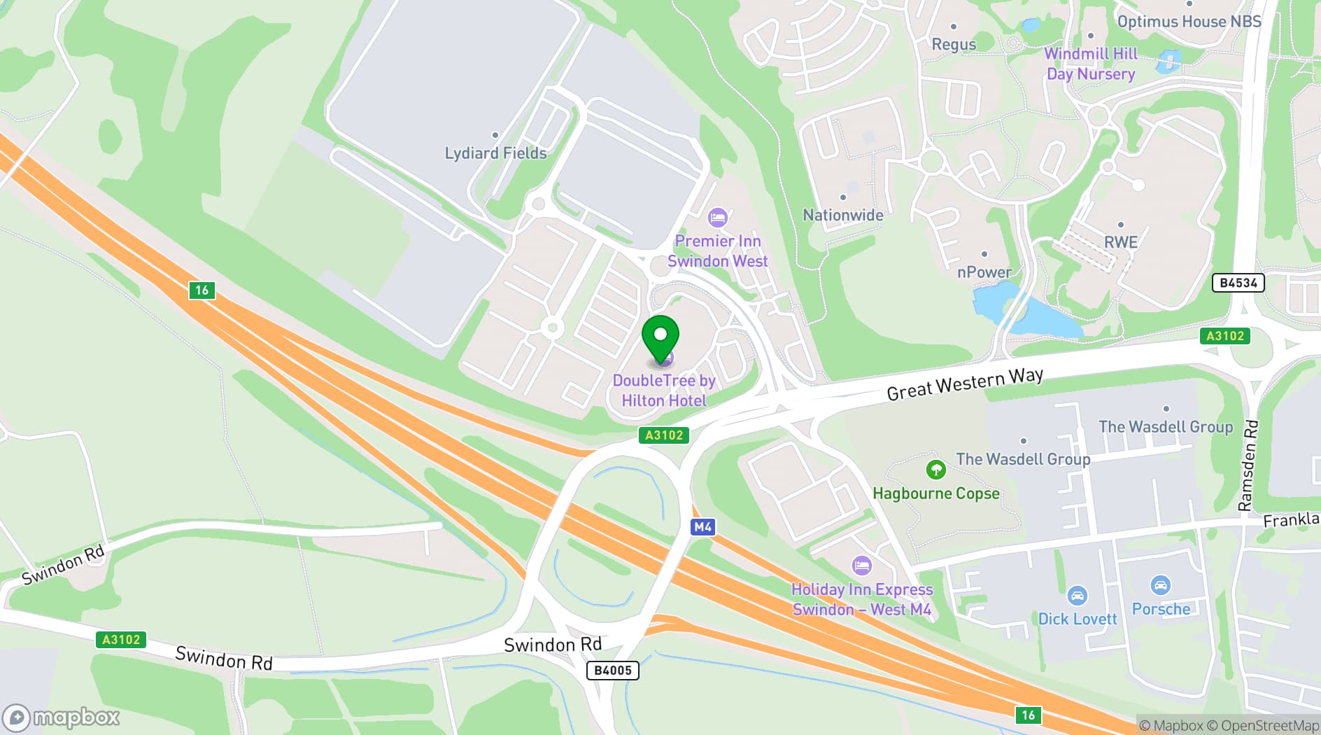 Map showing Lydiard Suite