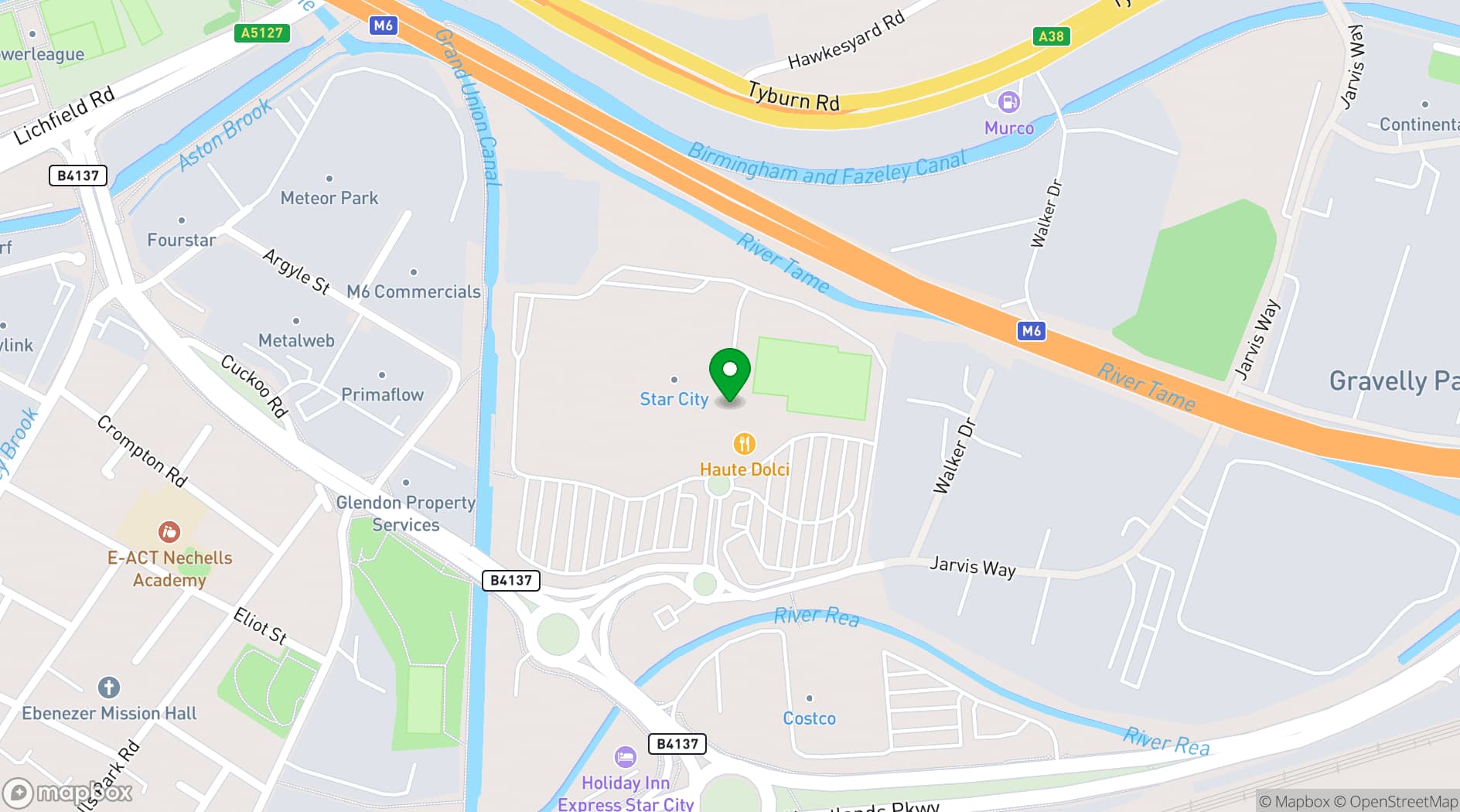 Map showing Capital Karts Star City