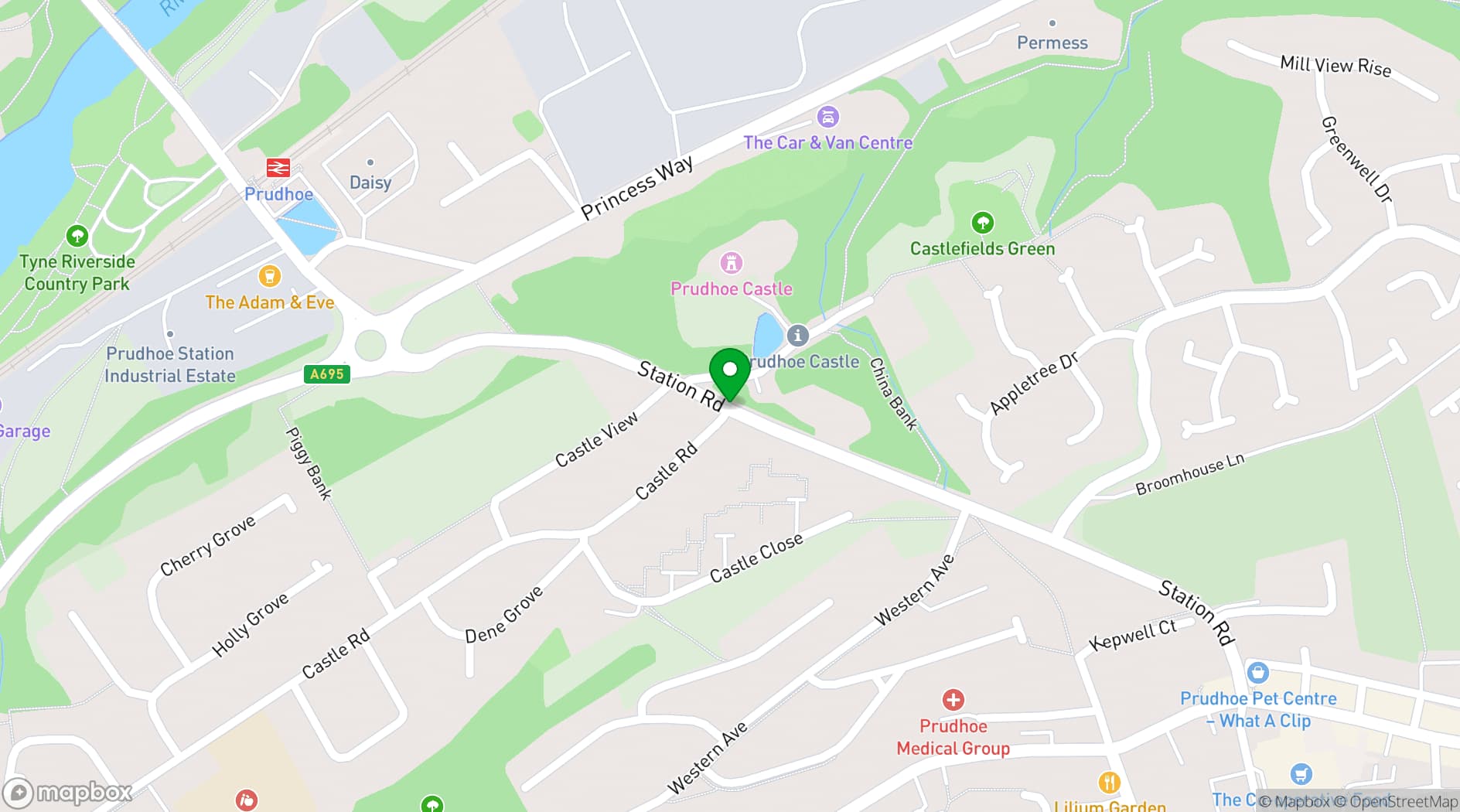 Map showing Armstrong Manor