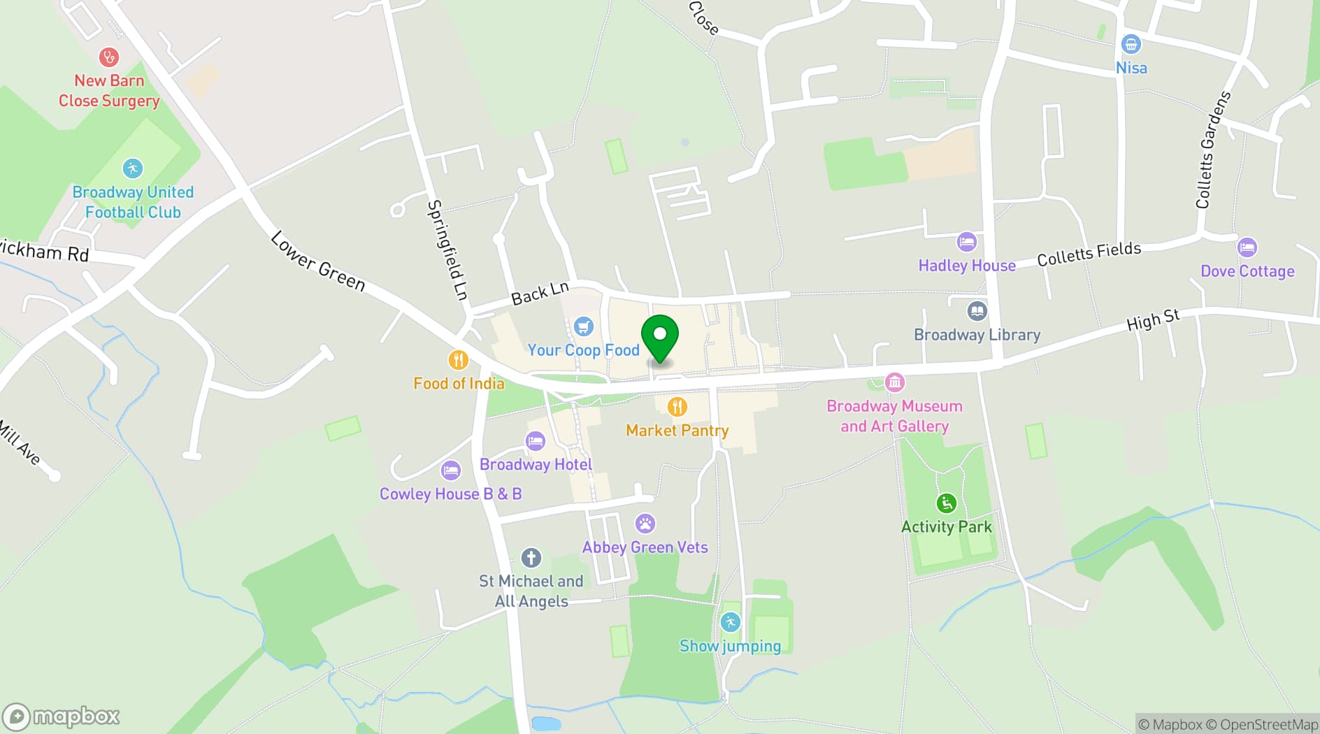 Map showing The Lygon Arms