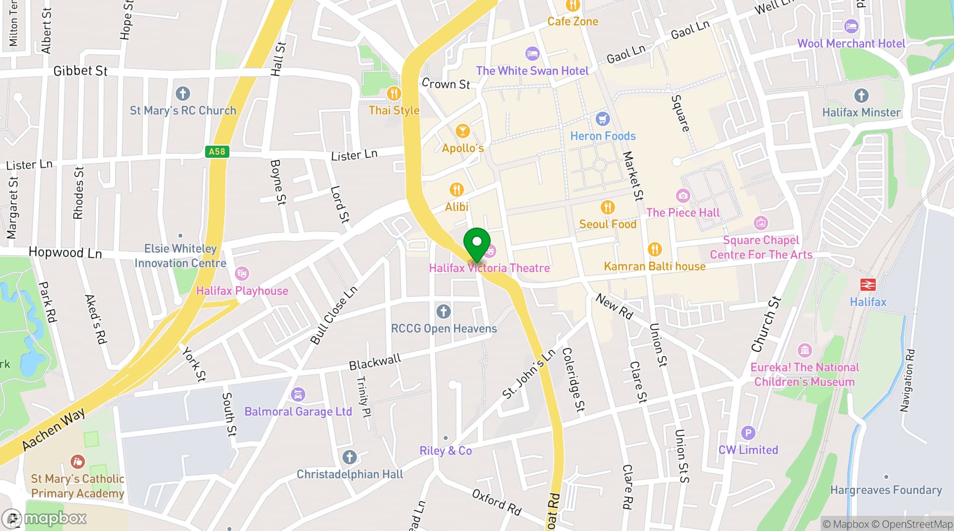 Map showing Townhouse Halifax