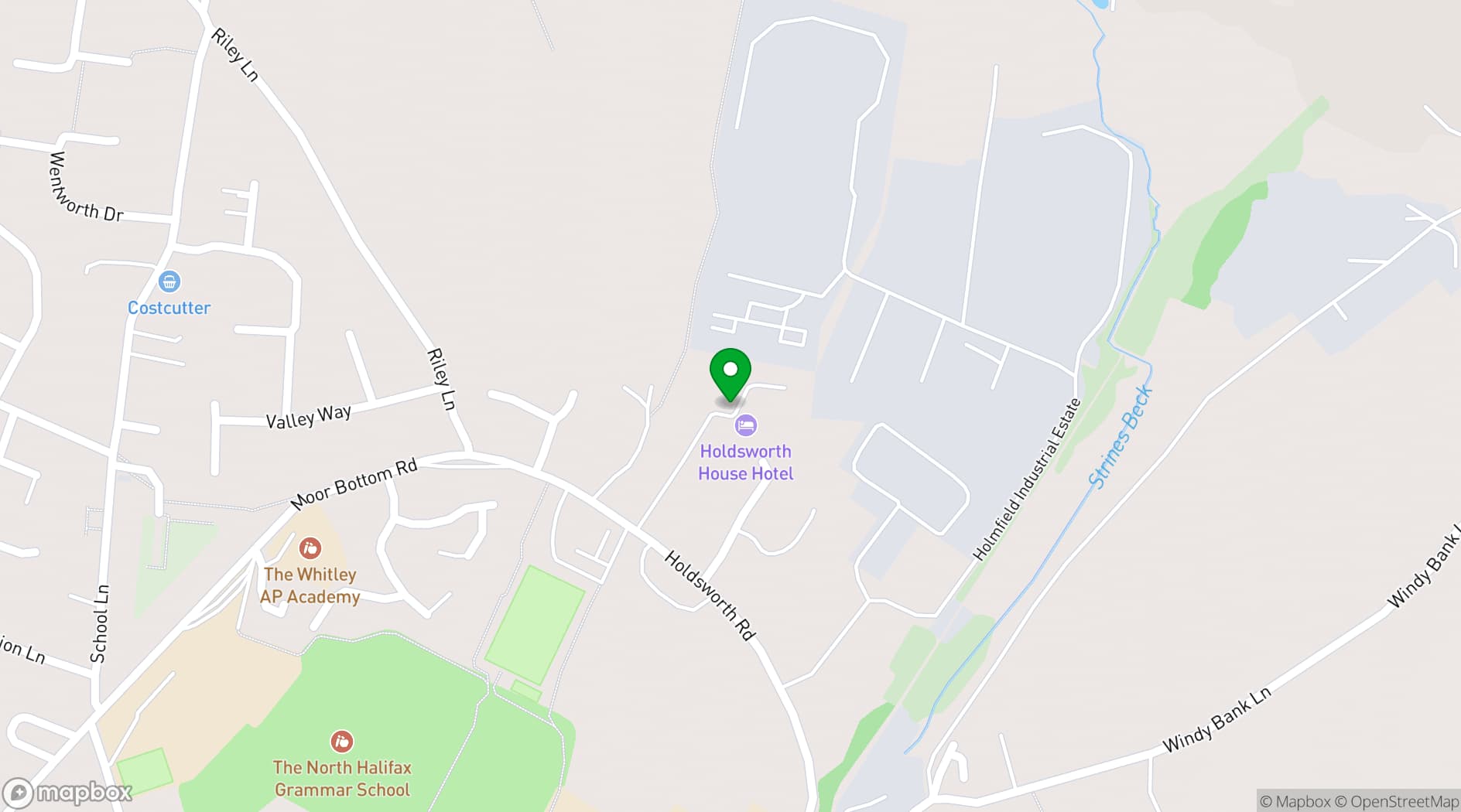 Map showing Holdsworth House