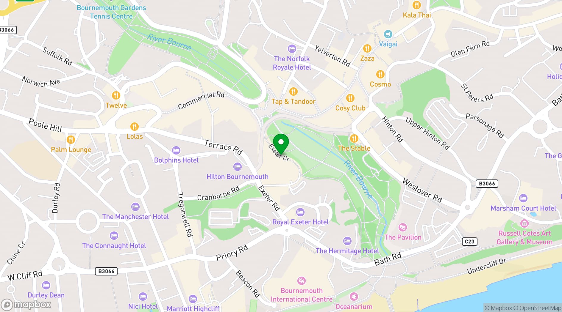 Map showing ODEON Bournemouth