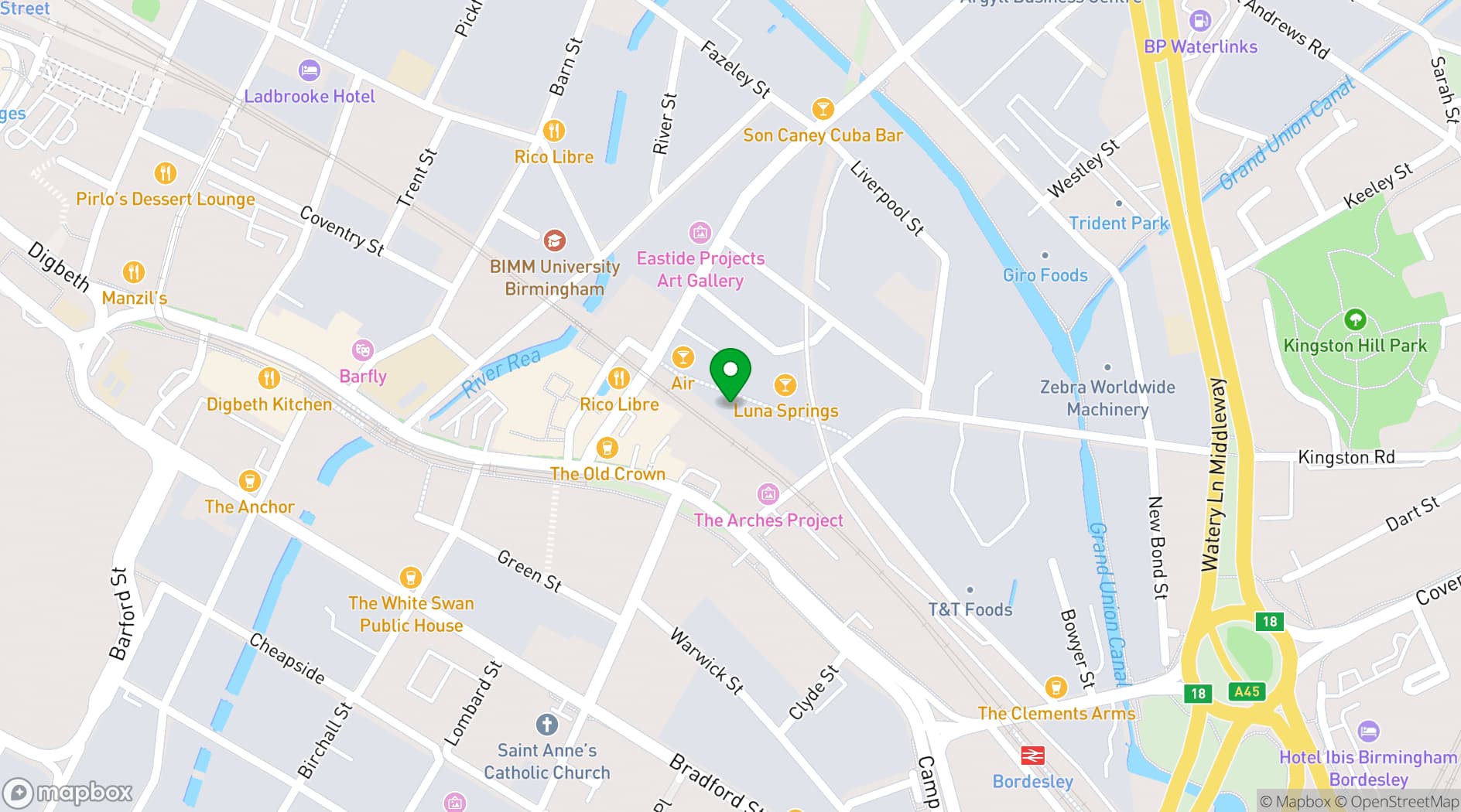 Map showing Luna Springs
