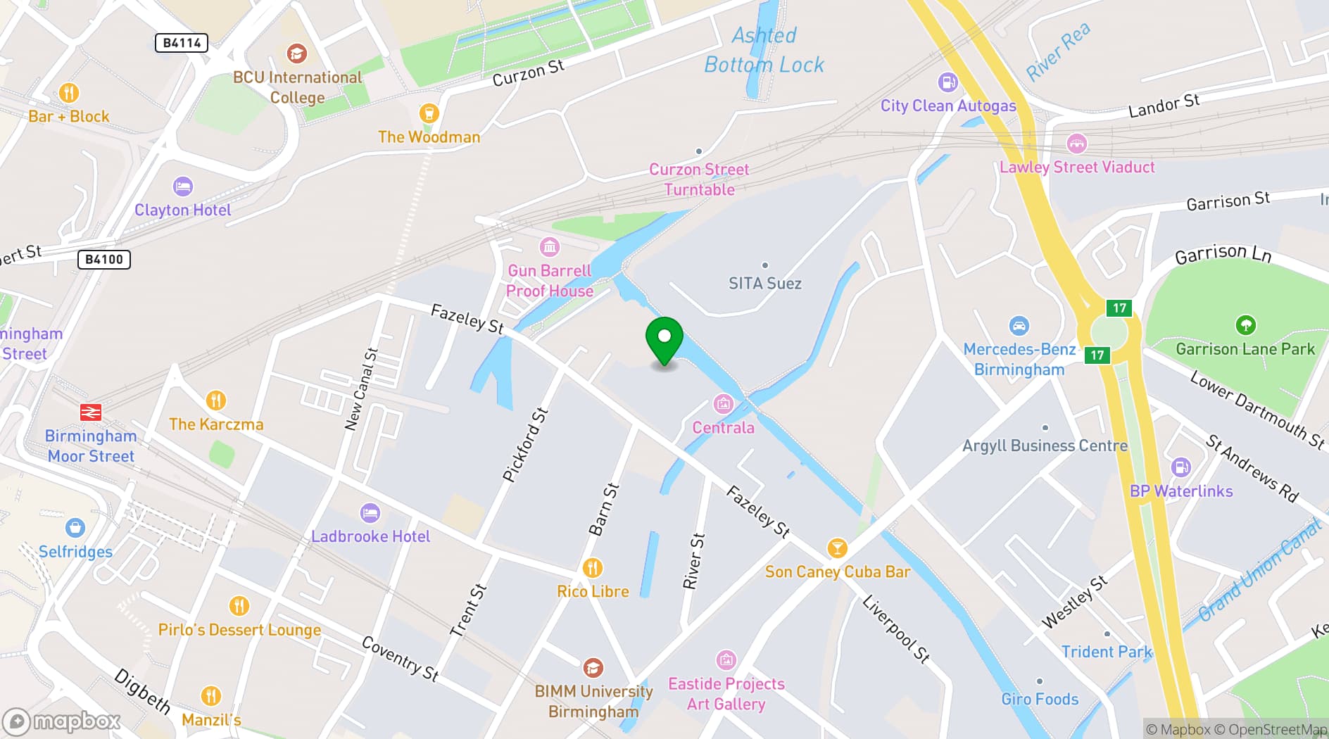 Map showing Centrala Space 