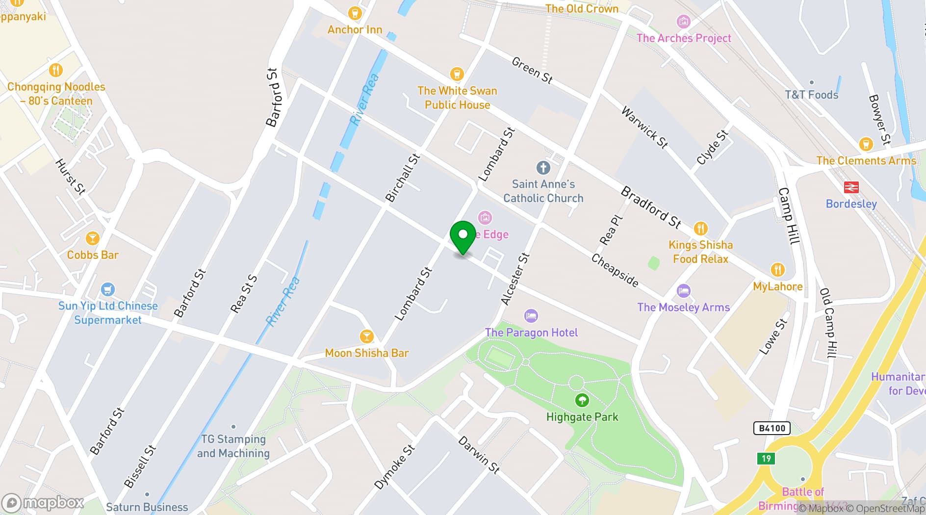 Map showing Blue Tick Bar And Grill