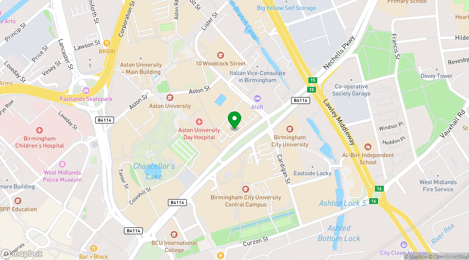 Map showing The Adrian Cadbury Building