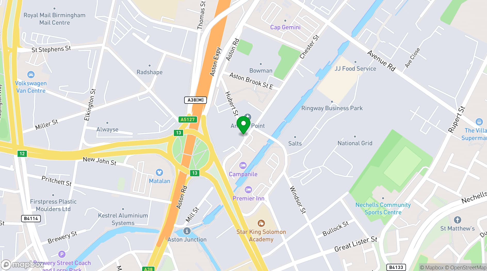 Map showing Anchor Point
