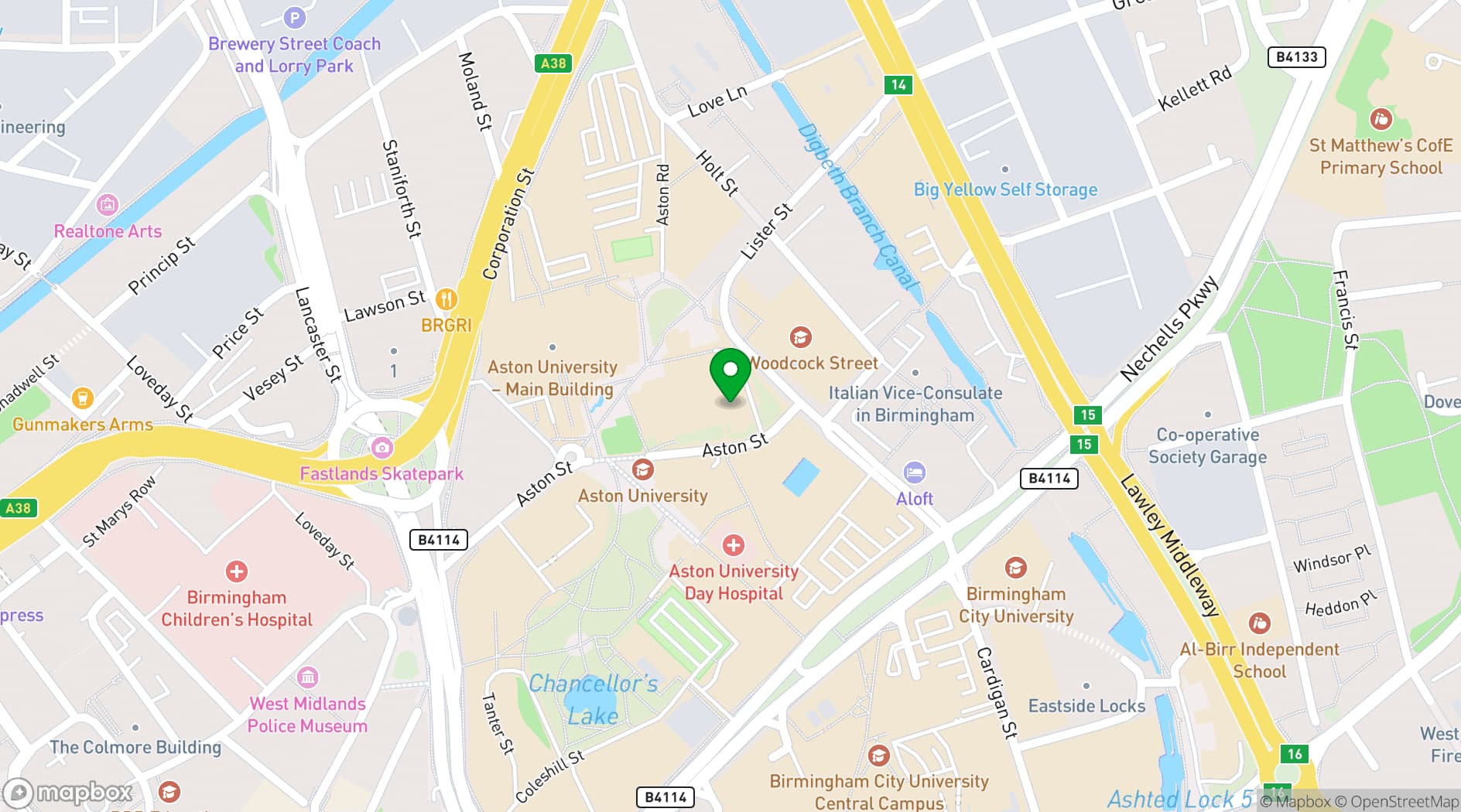 Map showing Conference Aston Hotel