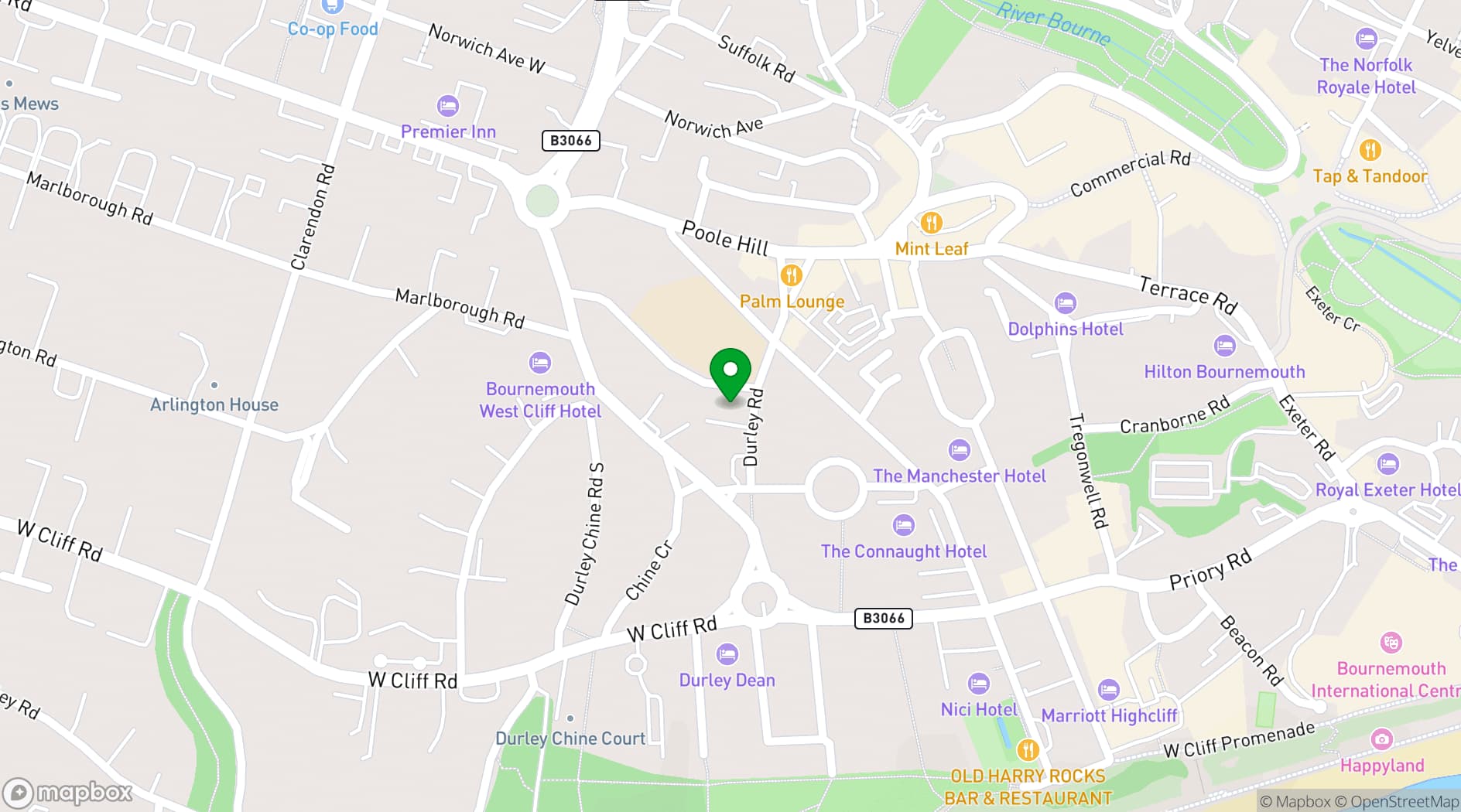Map showing Washington House Hotel