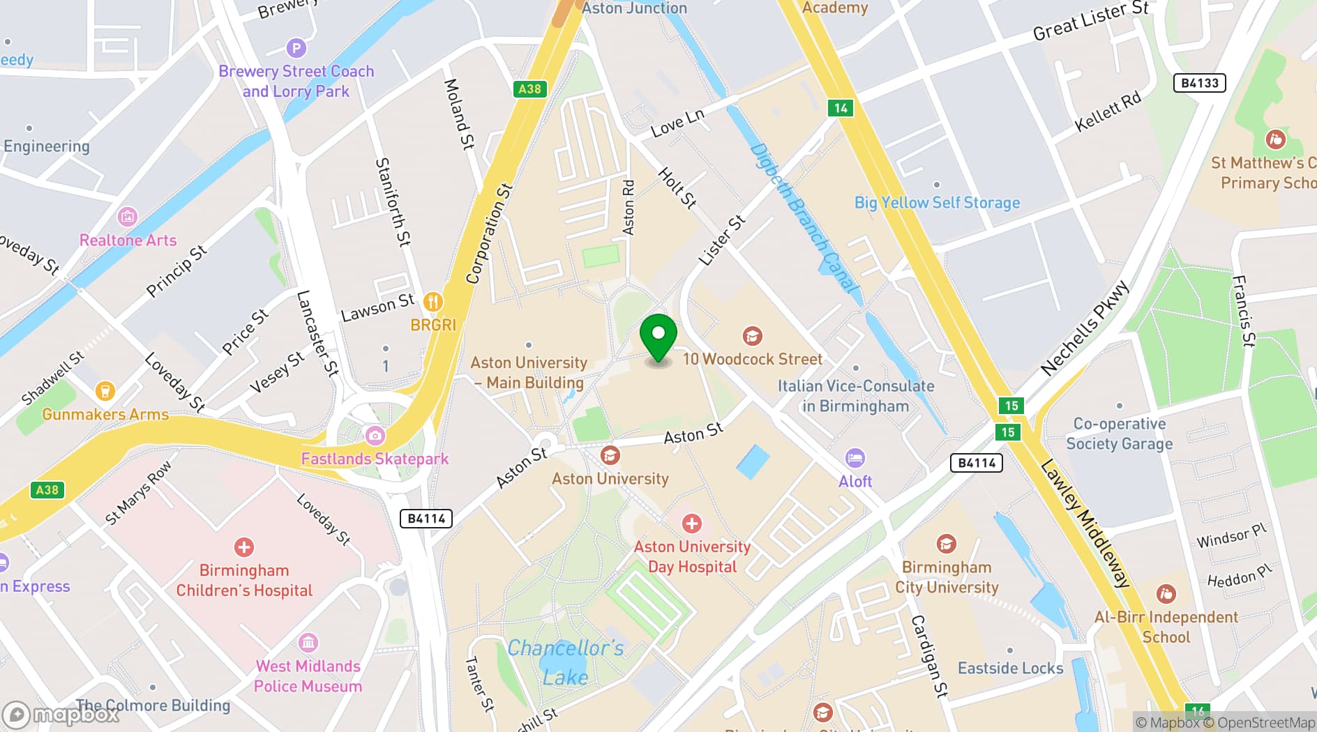Map showing Conference Aston