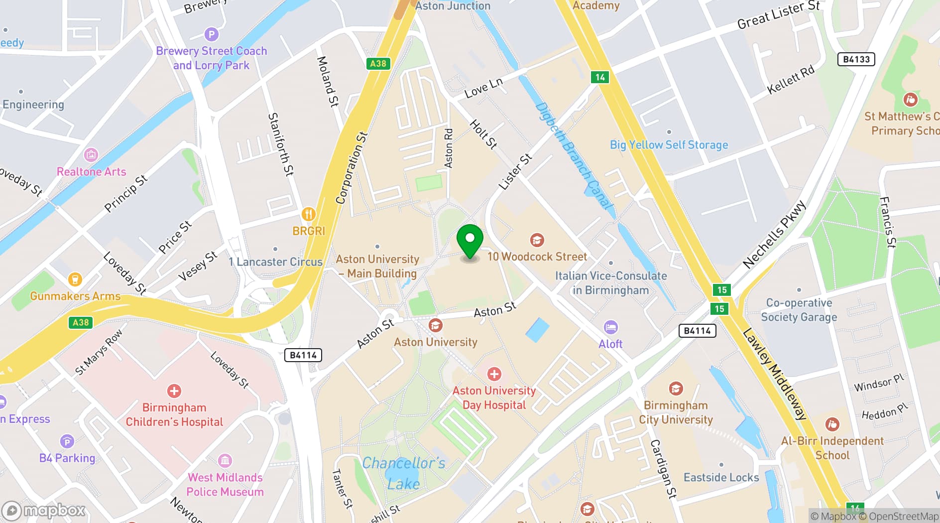 Map showing Conference Aston
