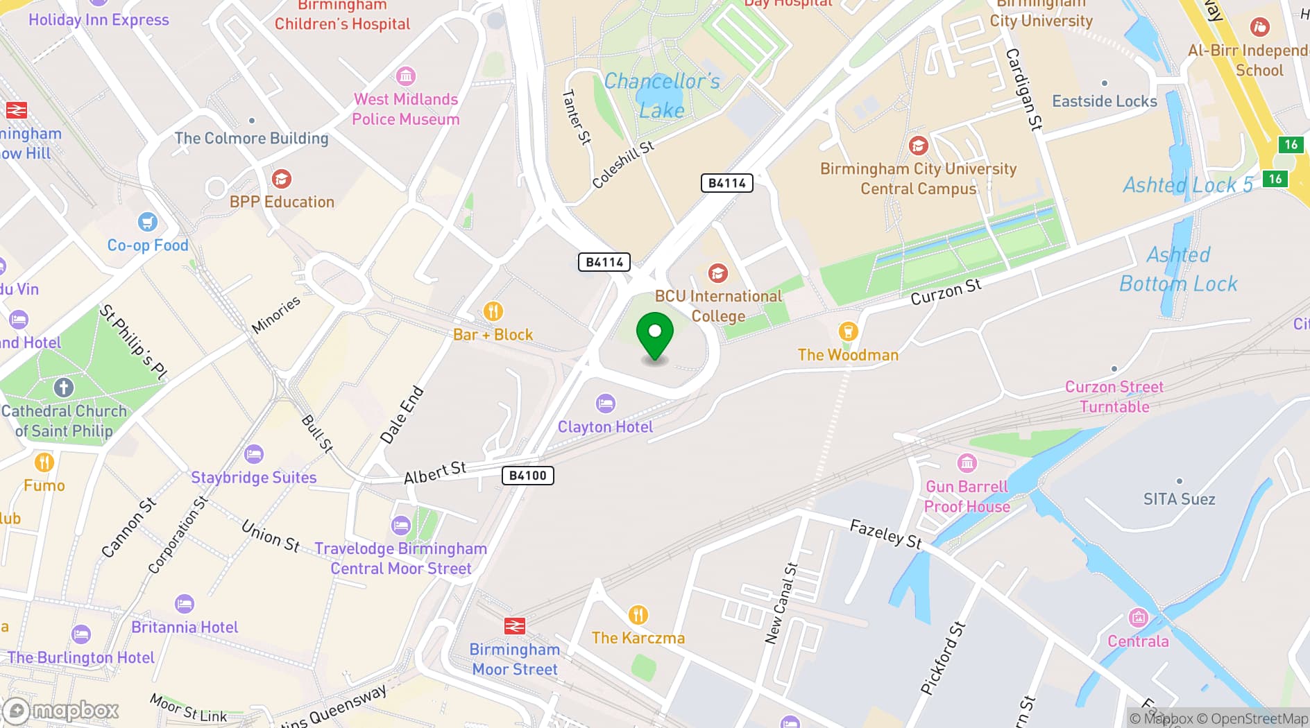 Map showing Phoenix Live Music Bar