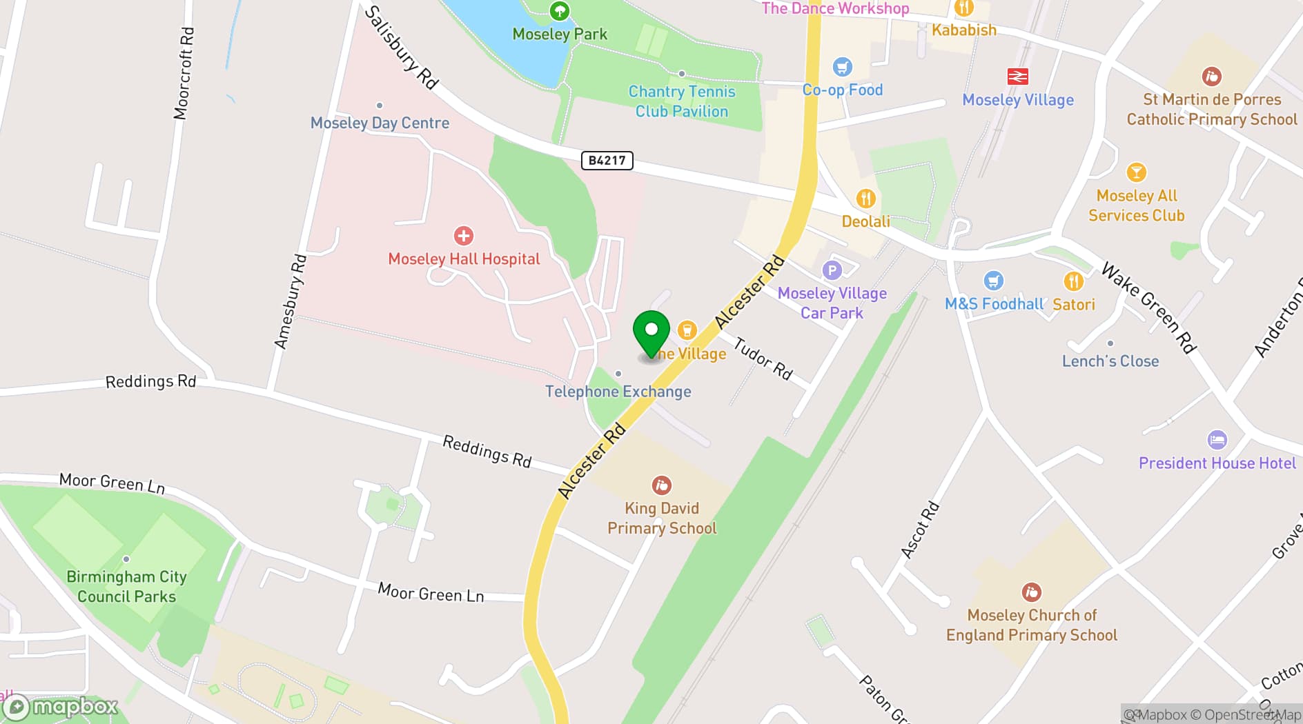 Map showing The Village