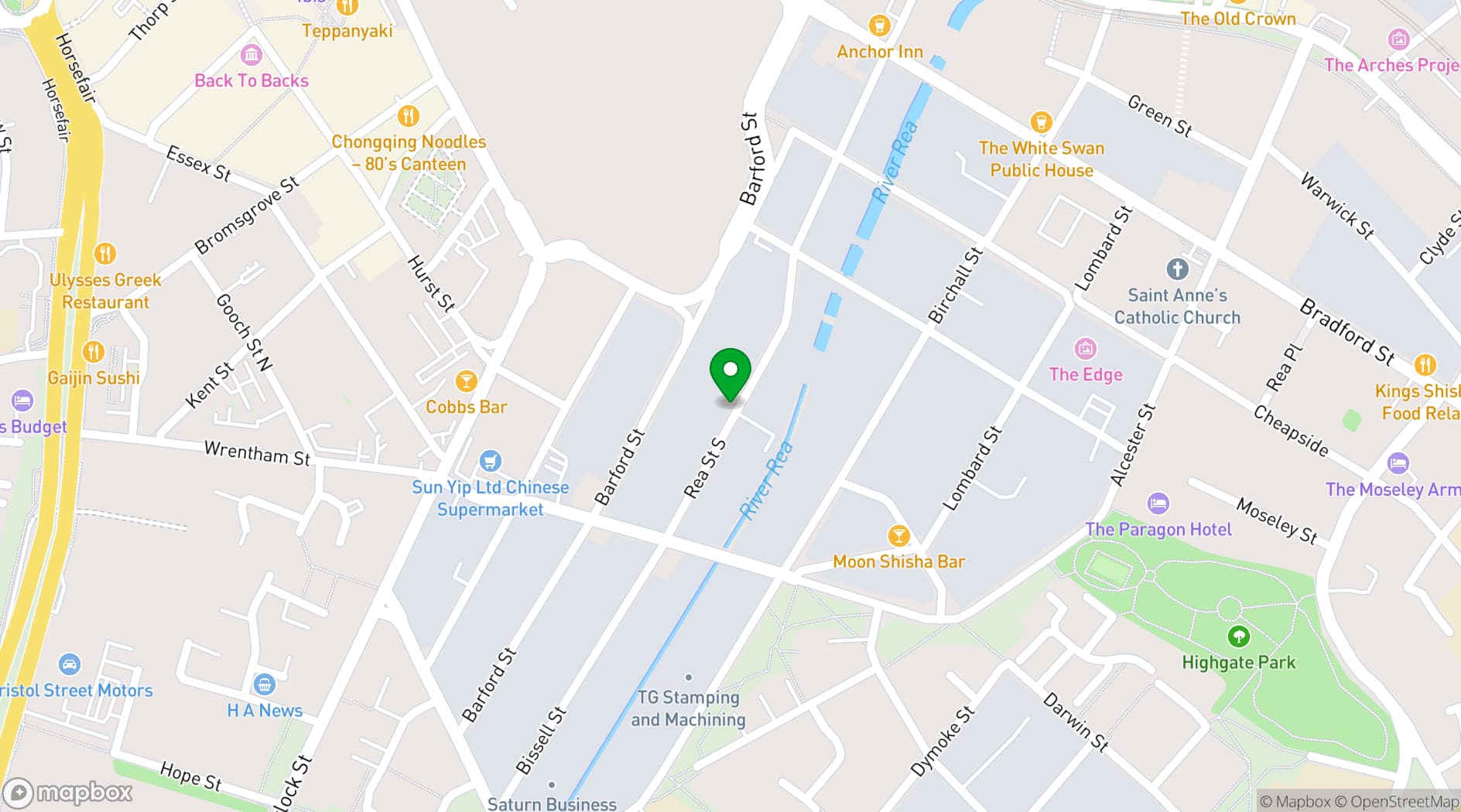 Map showing Muthers Studio