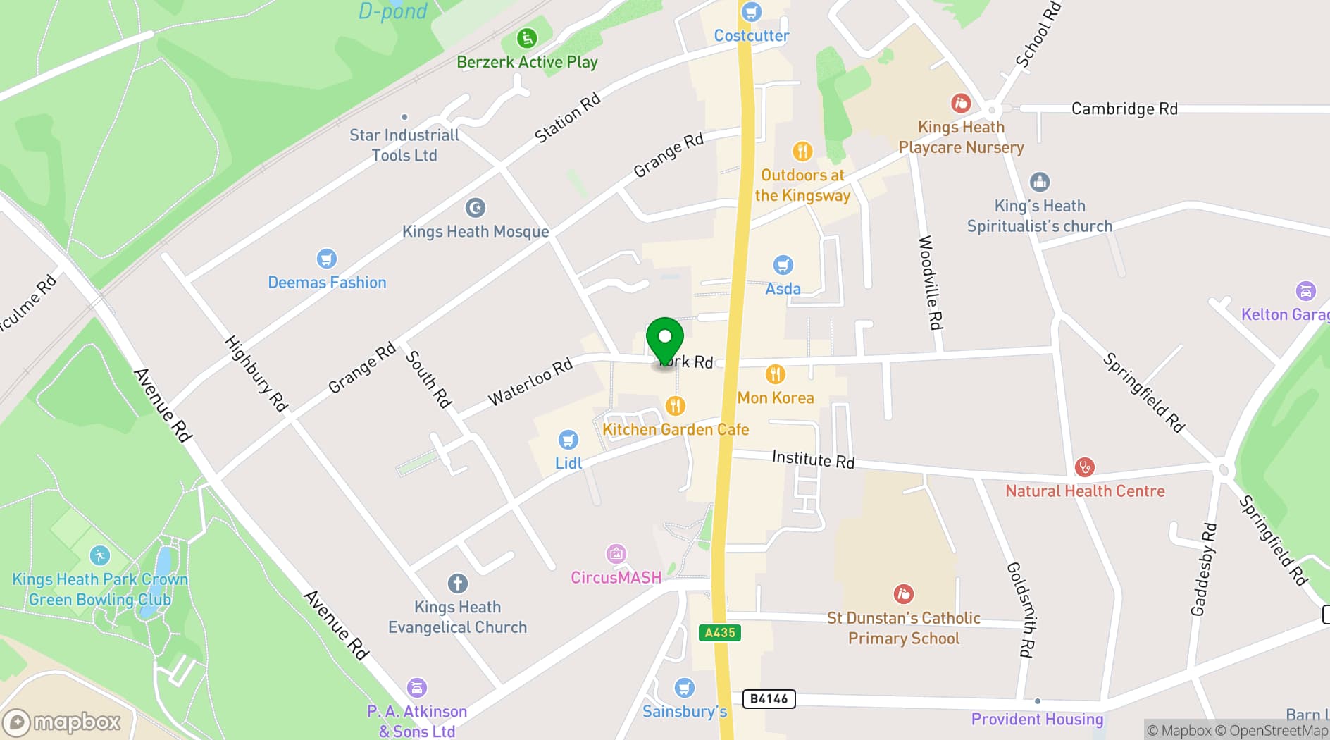 Map showing Kitchen Garden Cafe