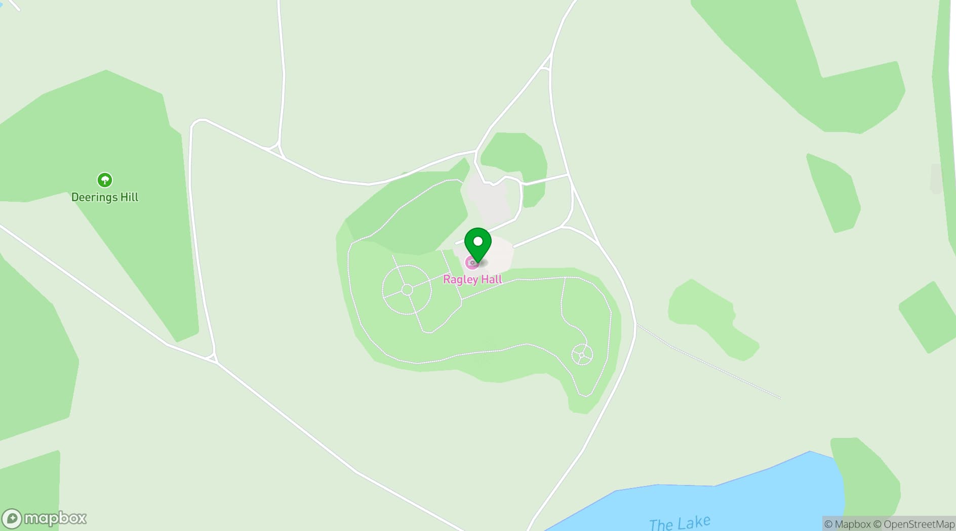 Map showing Ragley Hall