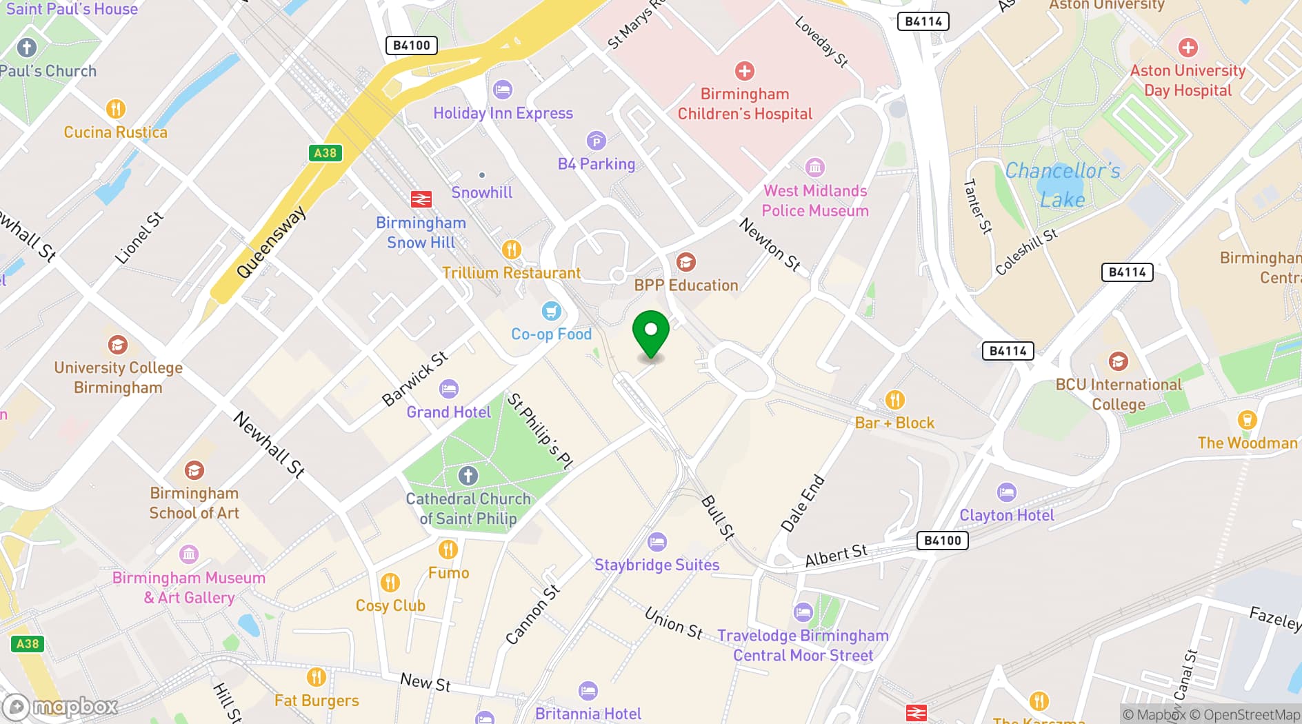 Map showing The Priory Rooms