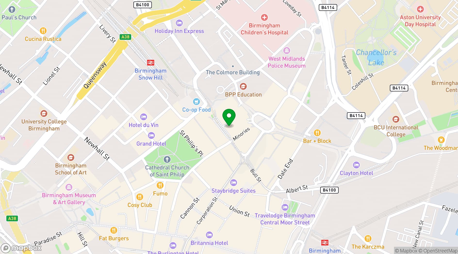 Map showing Spaces Lewis Building