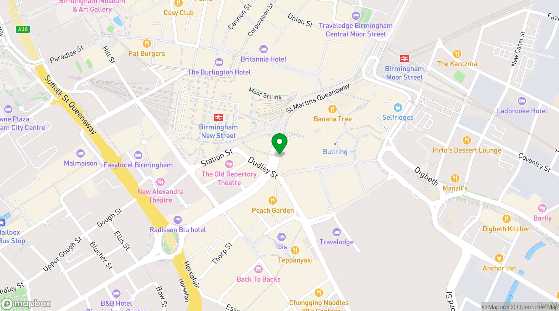 Map showing TOCA Social - Birmingham