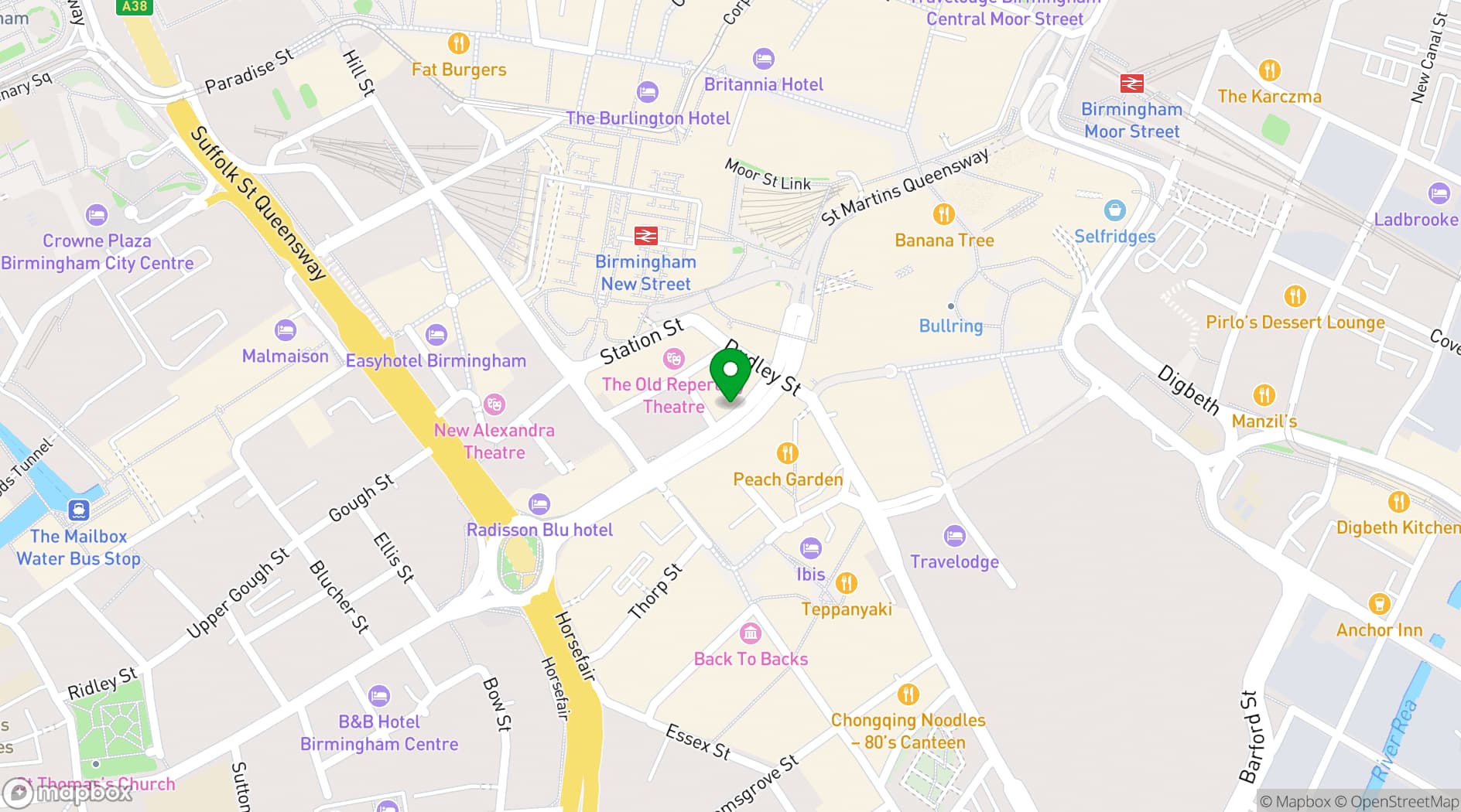 Map showing The Sunflower Lounge