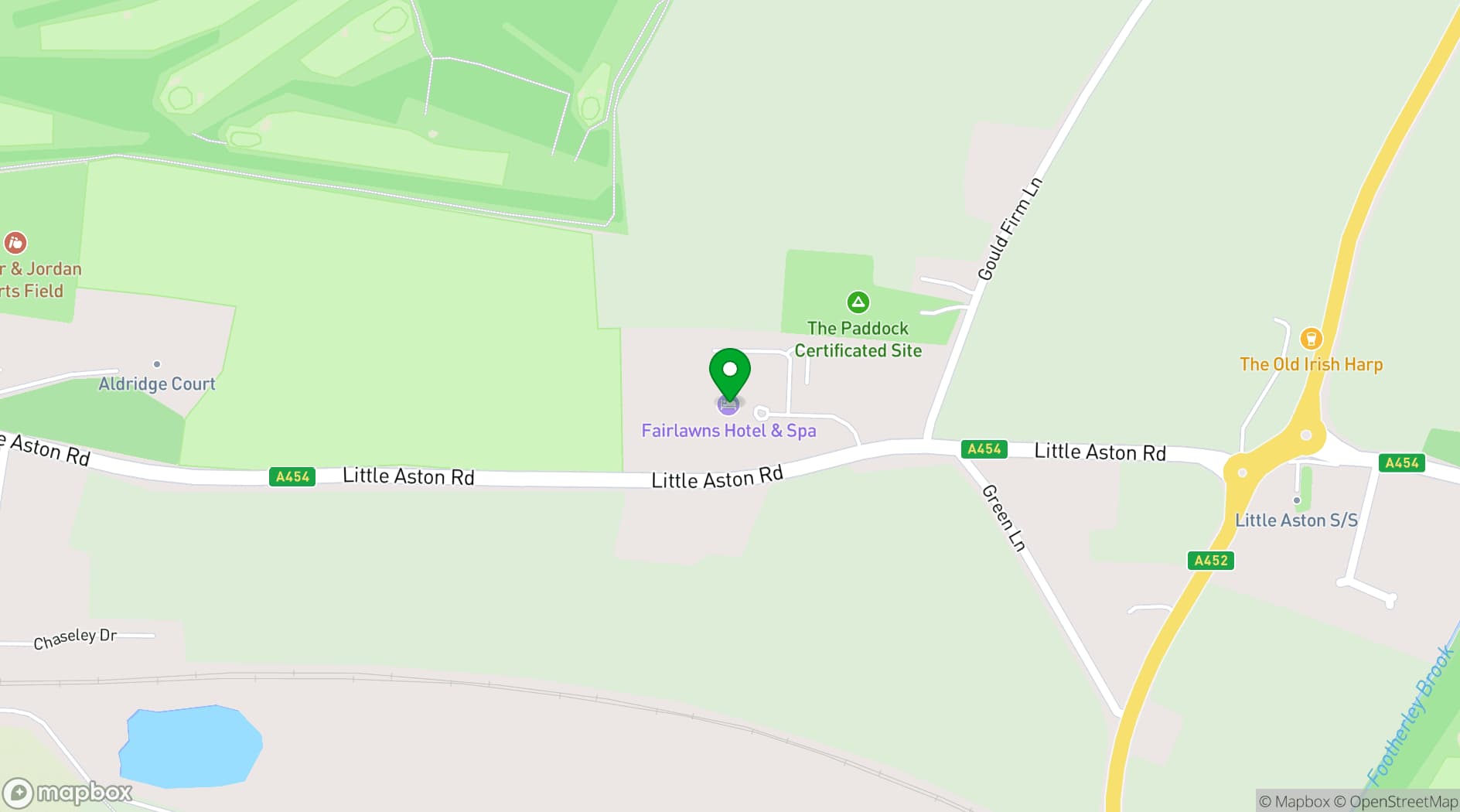 Map showing The Fairlawns Hotel & Spa