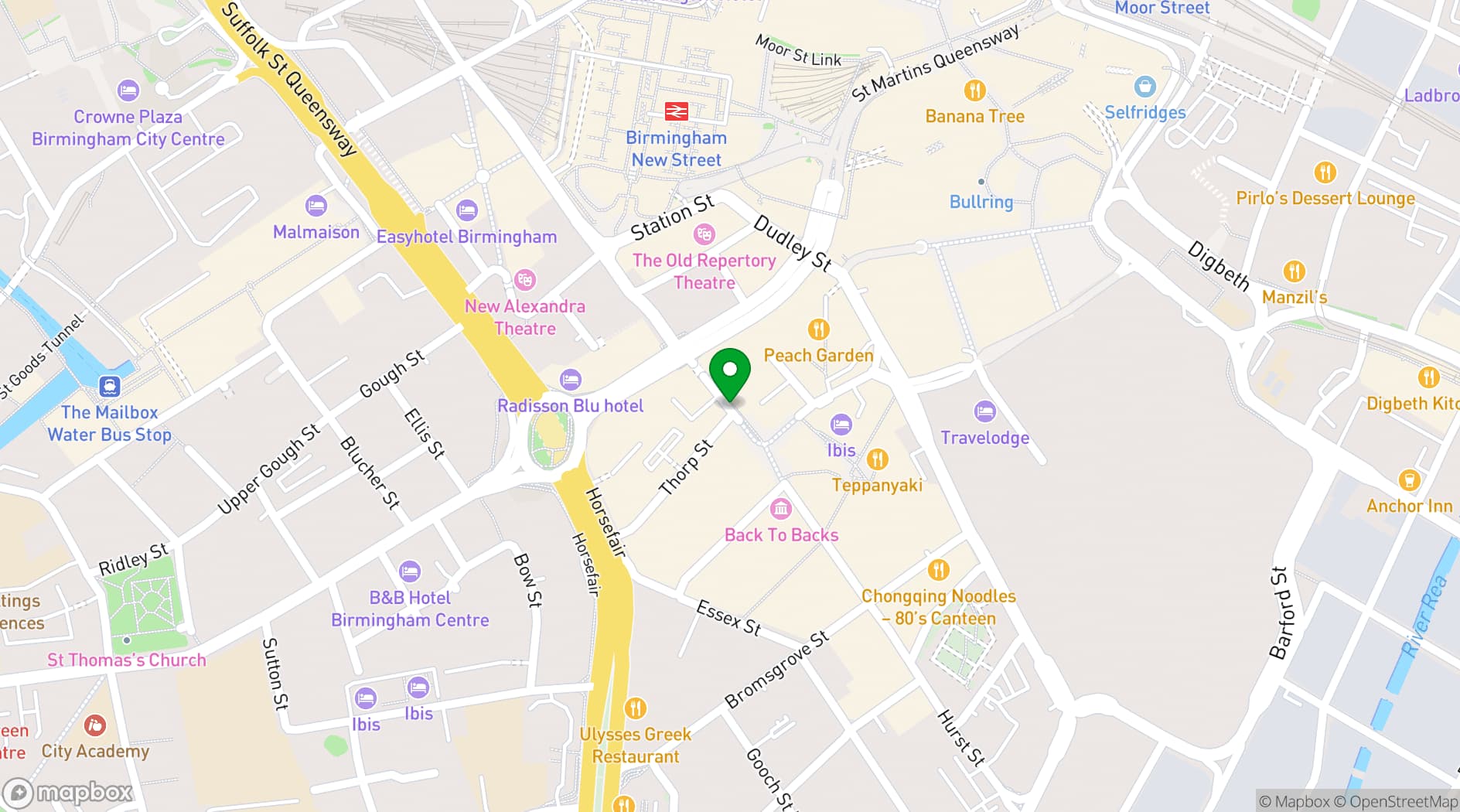 Map showing Santorini Restaurant