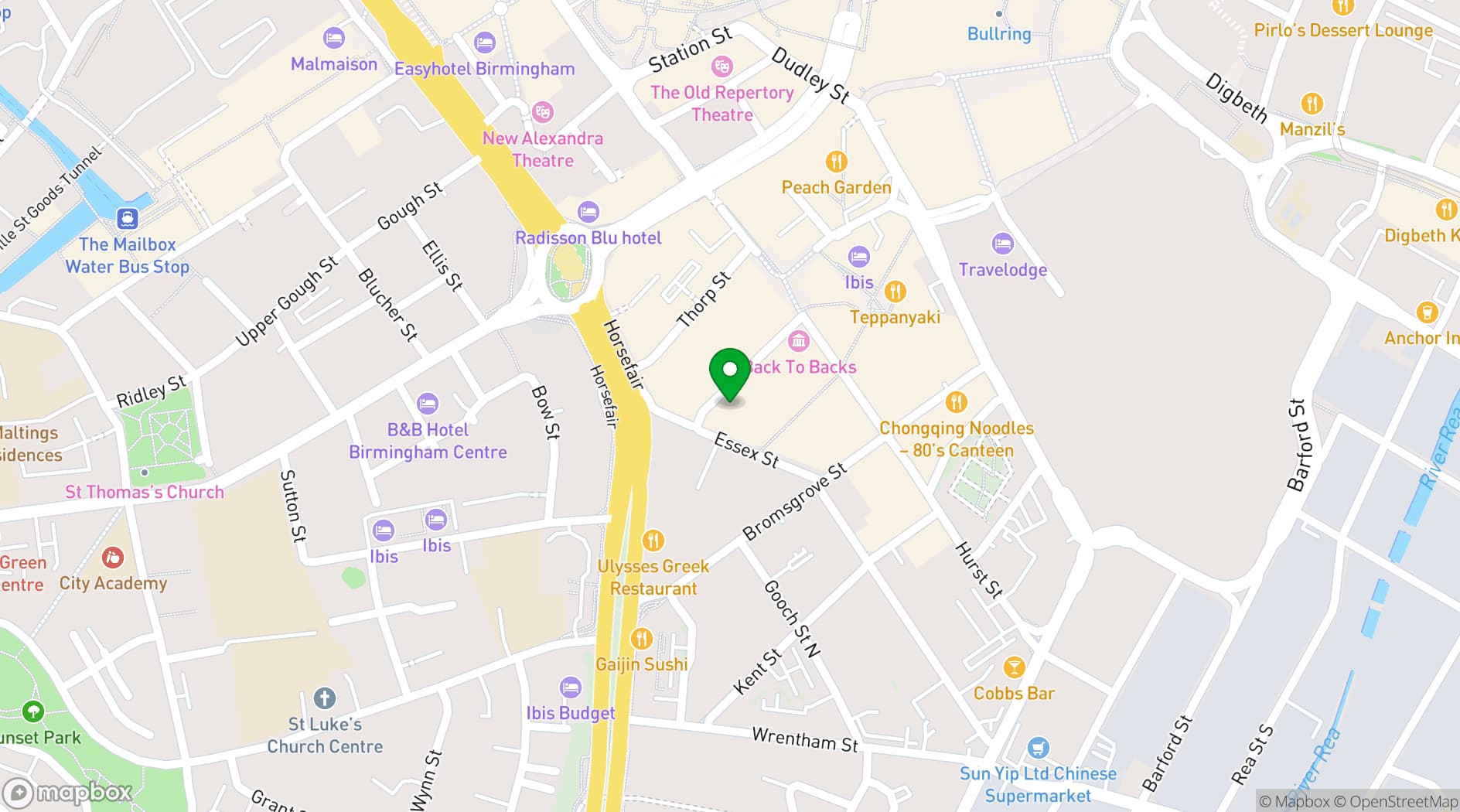 Map showing The Bierkeller Birmingham