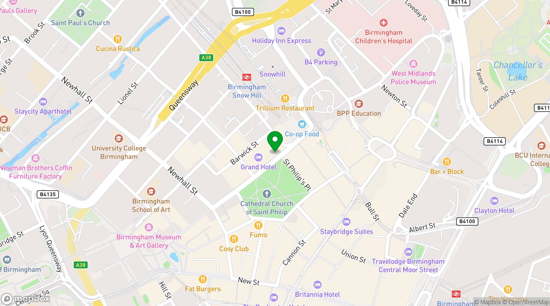 Map showing 200 Degrees Coffee