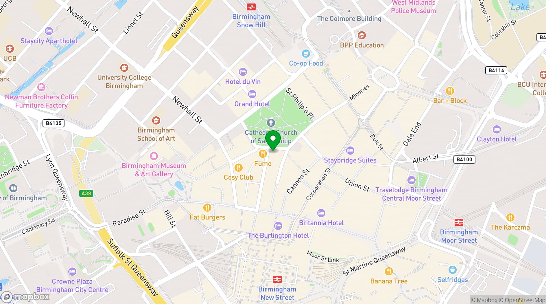 Map showing The Ivy Temple Row
