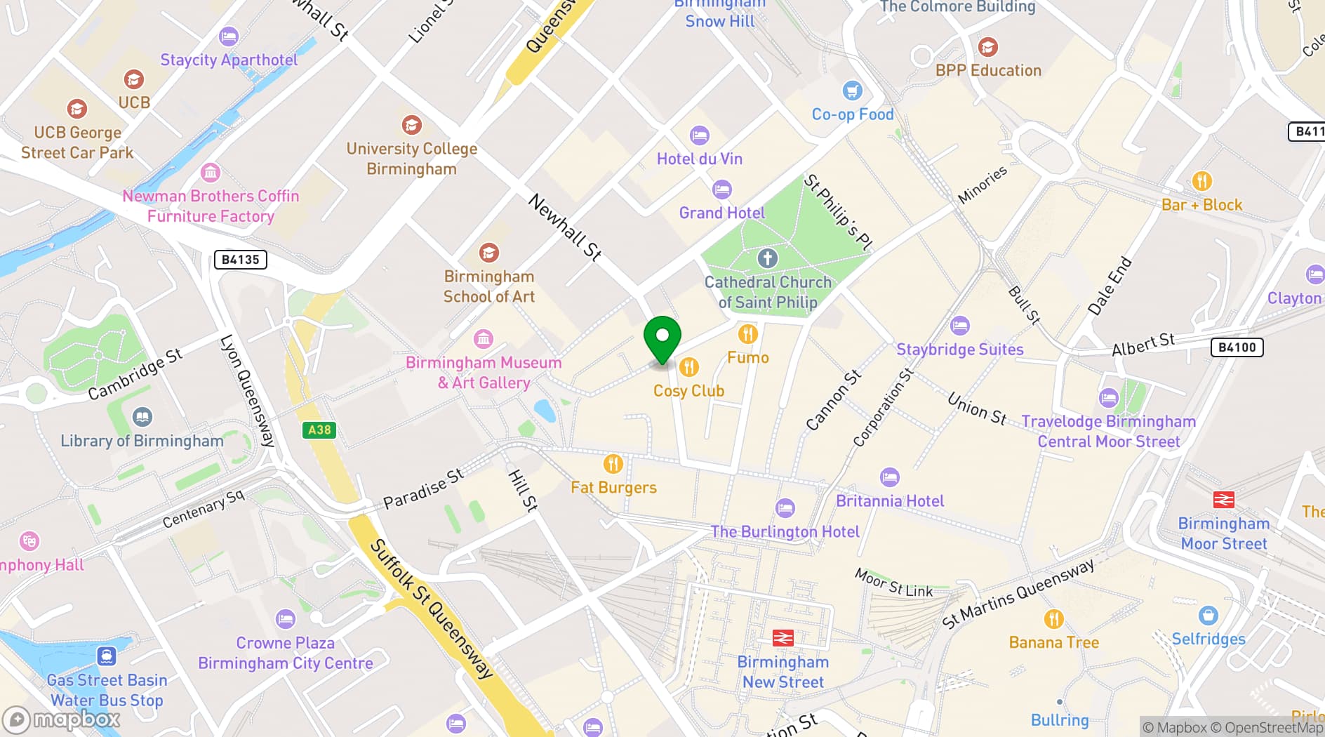 Map showing The Lost & Found Birmingham