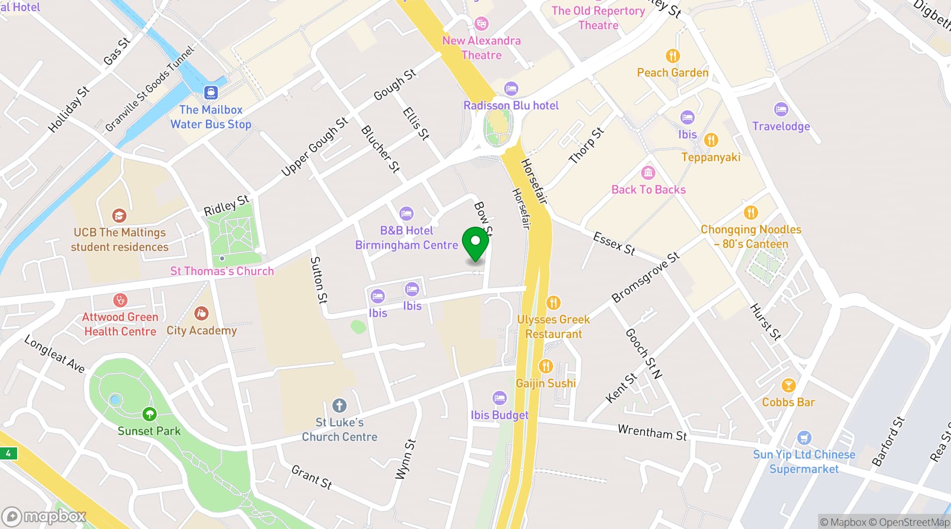 Map showing Bow Street Studios