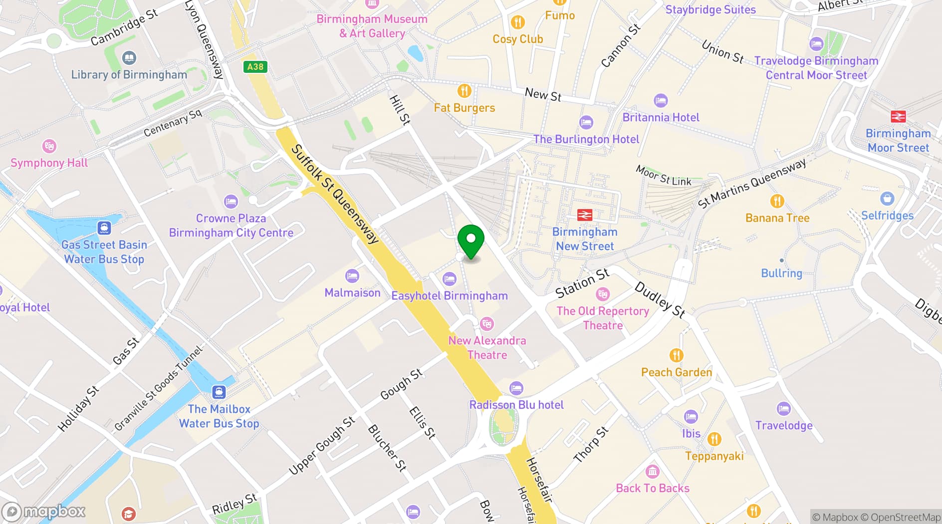 Map showing Cherry Reds Cafe Bar