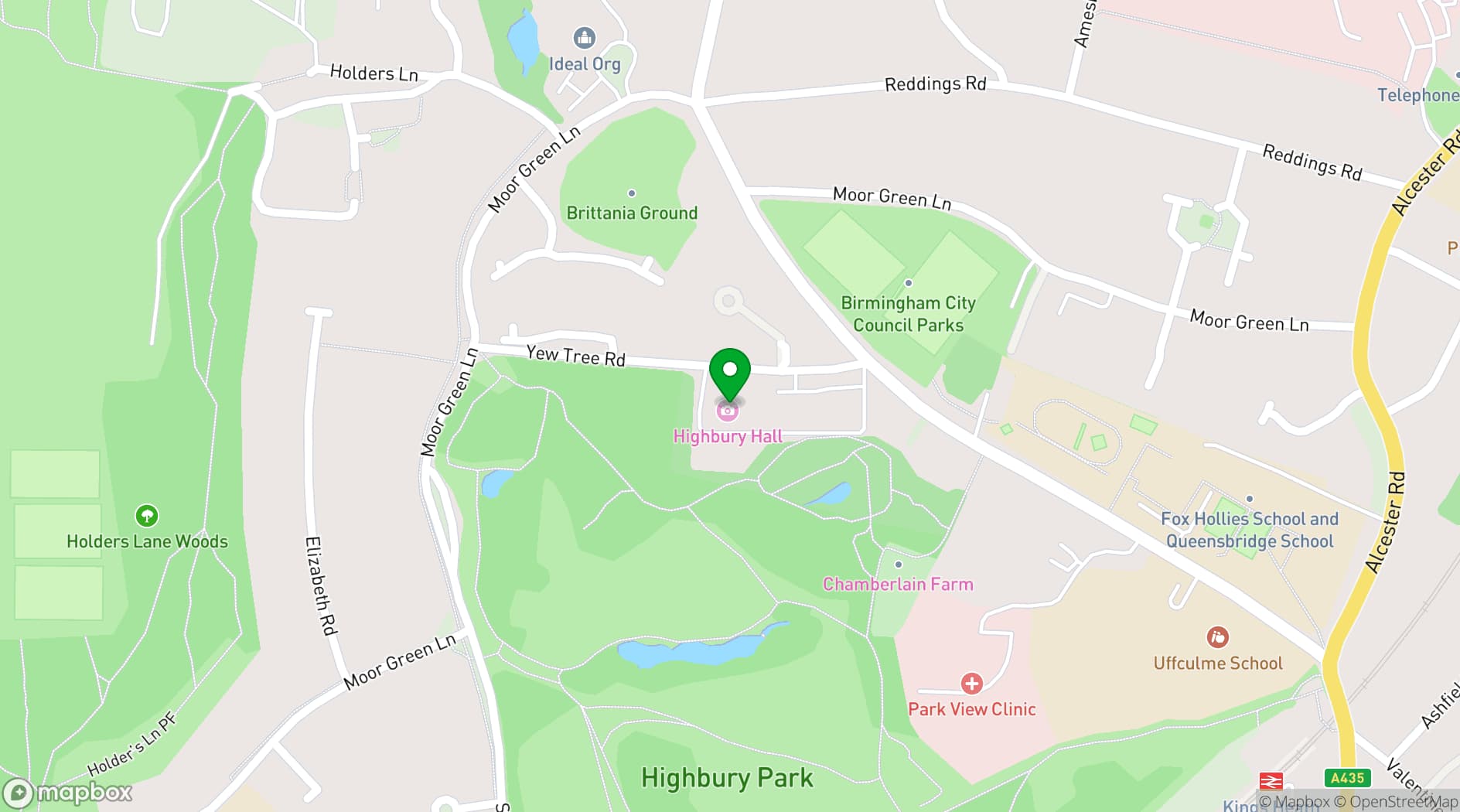 Map showing Birmingham City Council