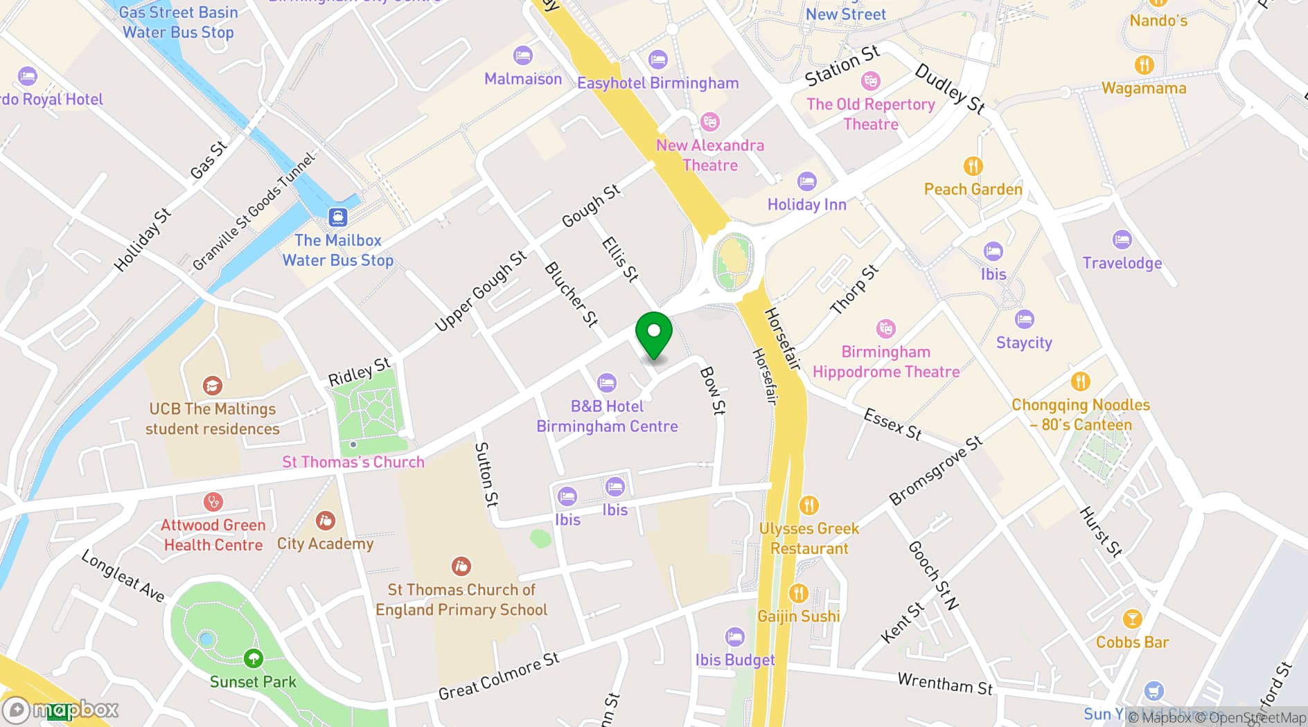 Map showing BUNA Lounge & NightClub