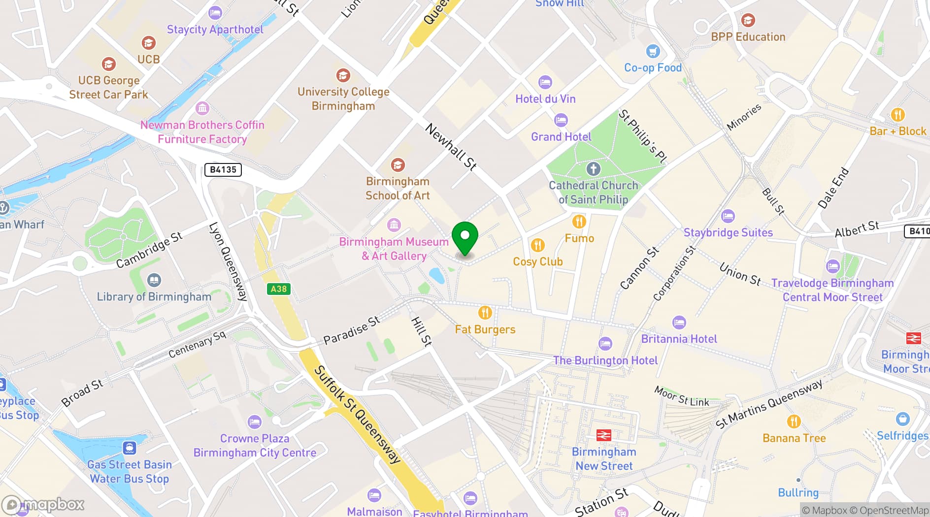 Map showing Purecraft Bar & Kitchen