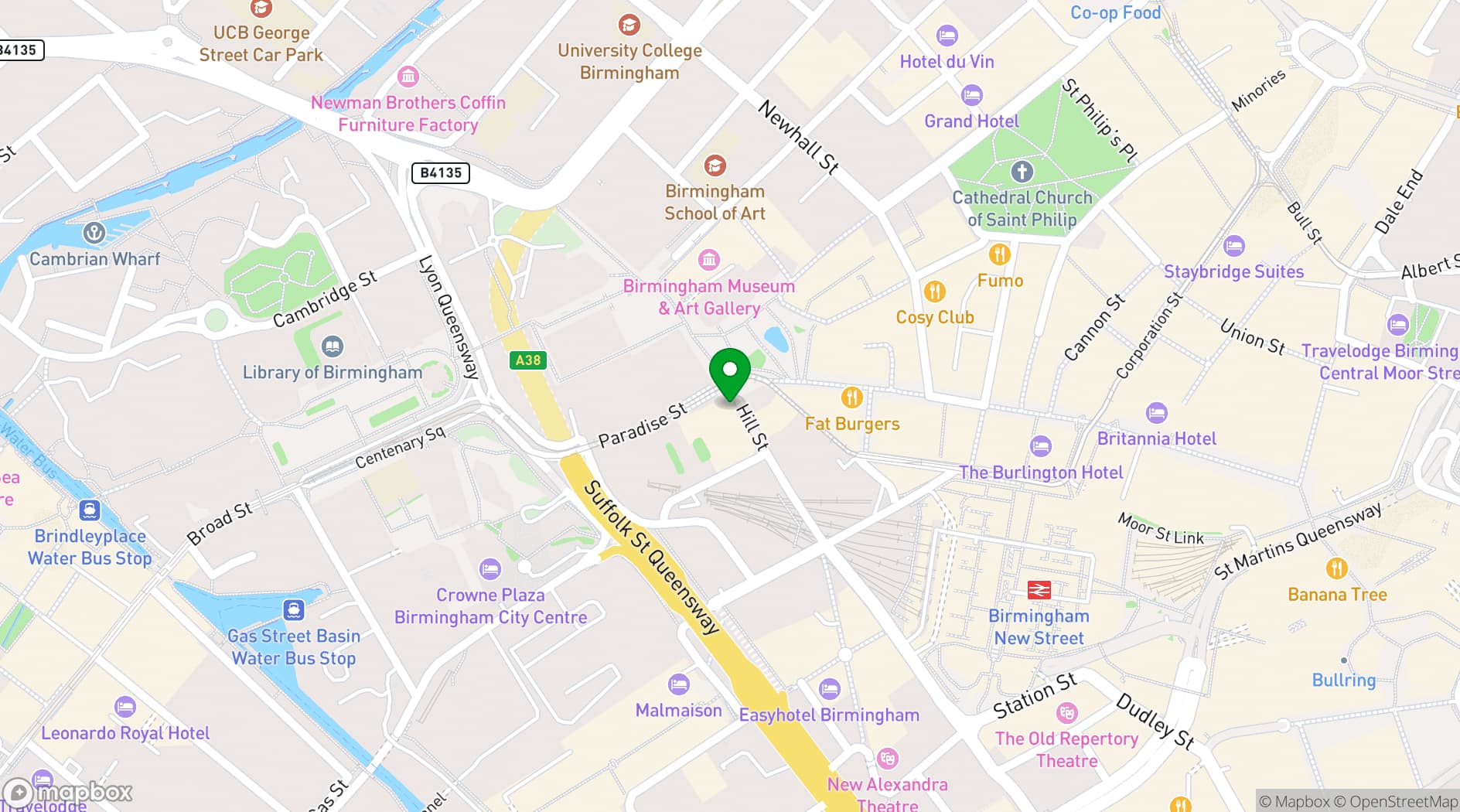 Map showing 1 Victoria Square