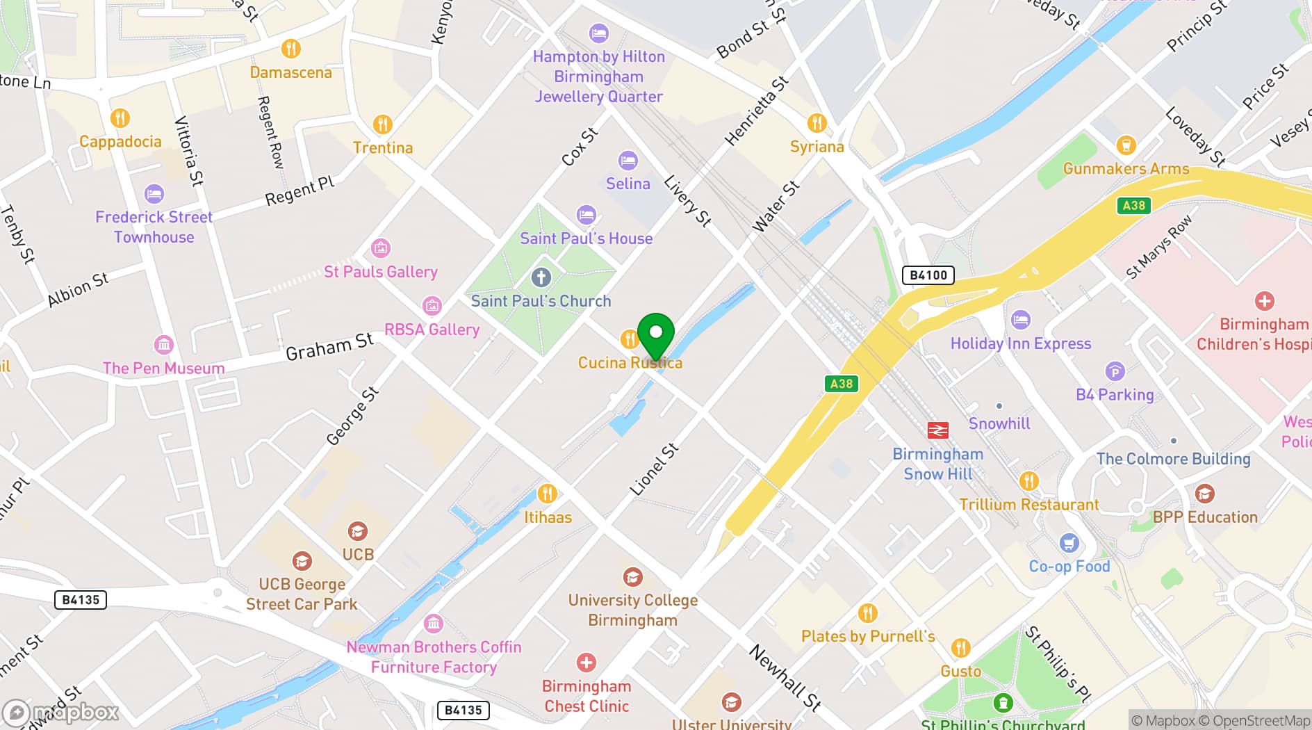 Map showing Maneki Ramen Birmingham
