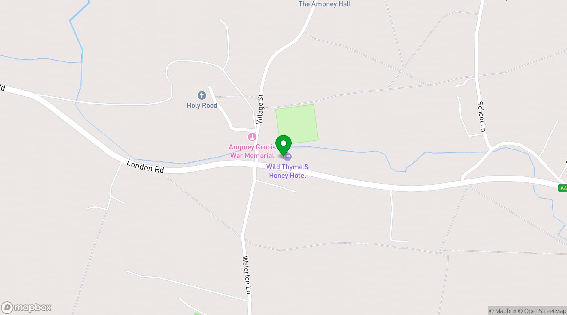 Map showing The Crown at Ampney Brook