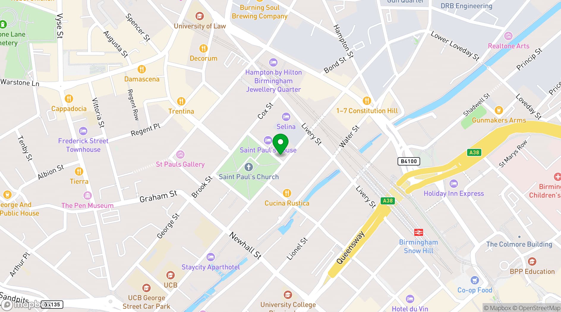 Map showing Grosvenor House St Pauls