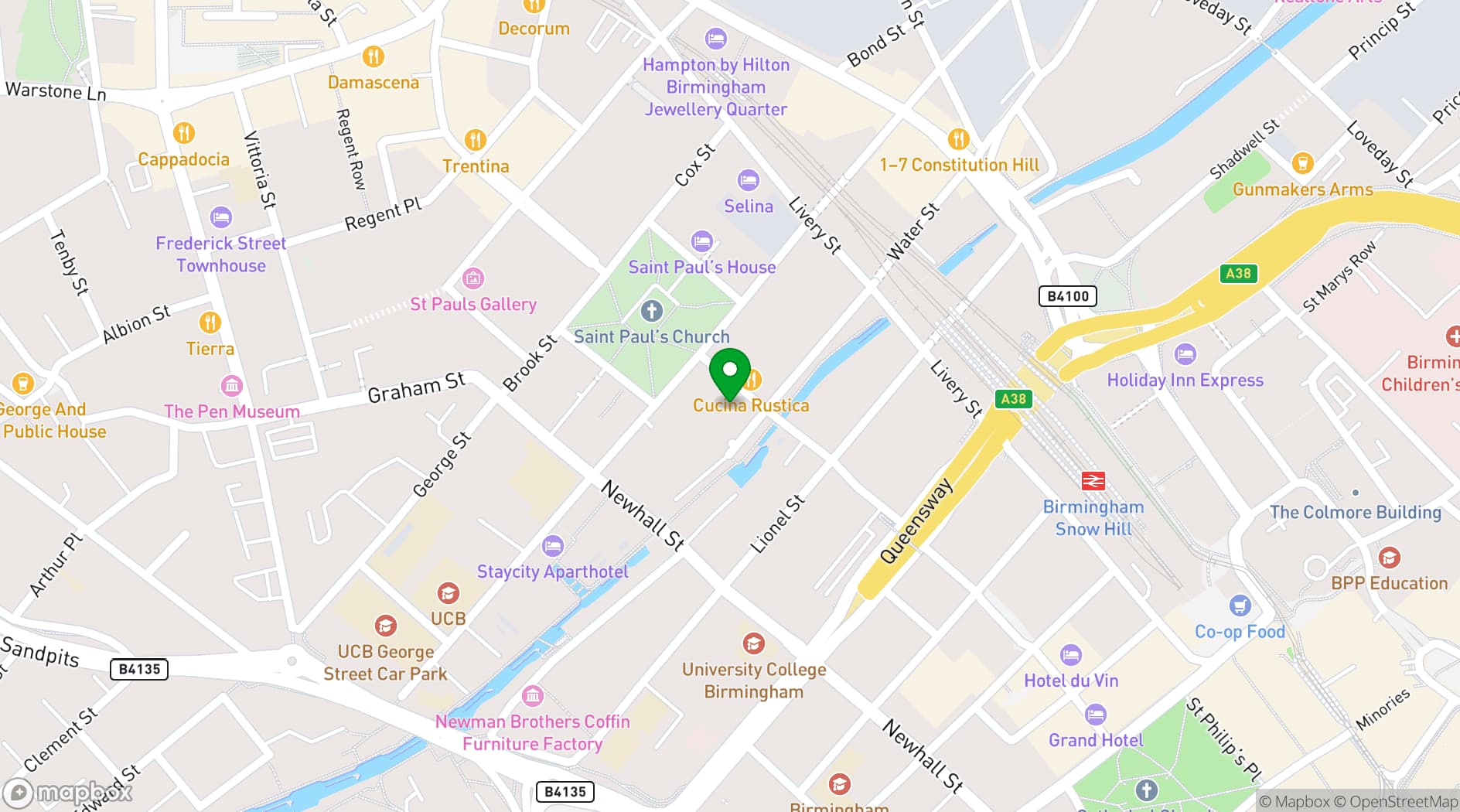 Map showing The Actress & Bishop