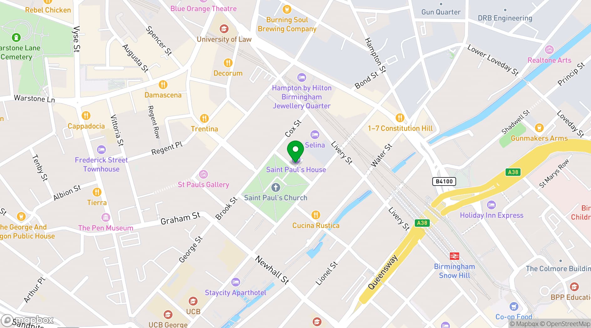 Map showing Saint Pauls House