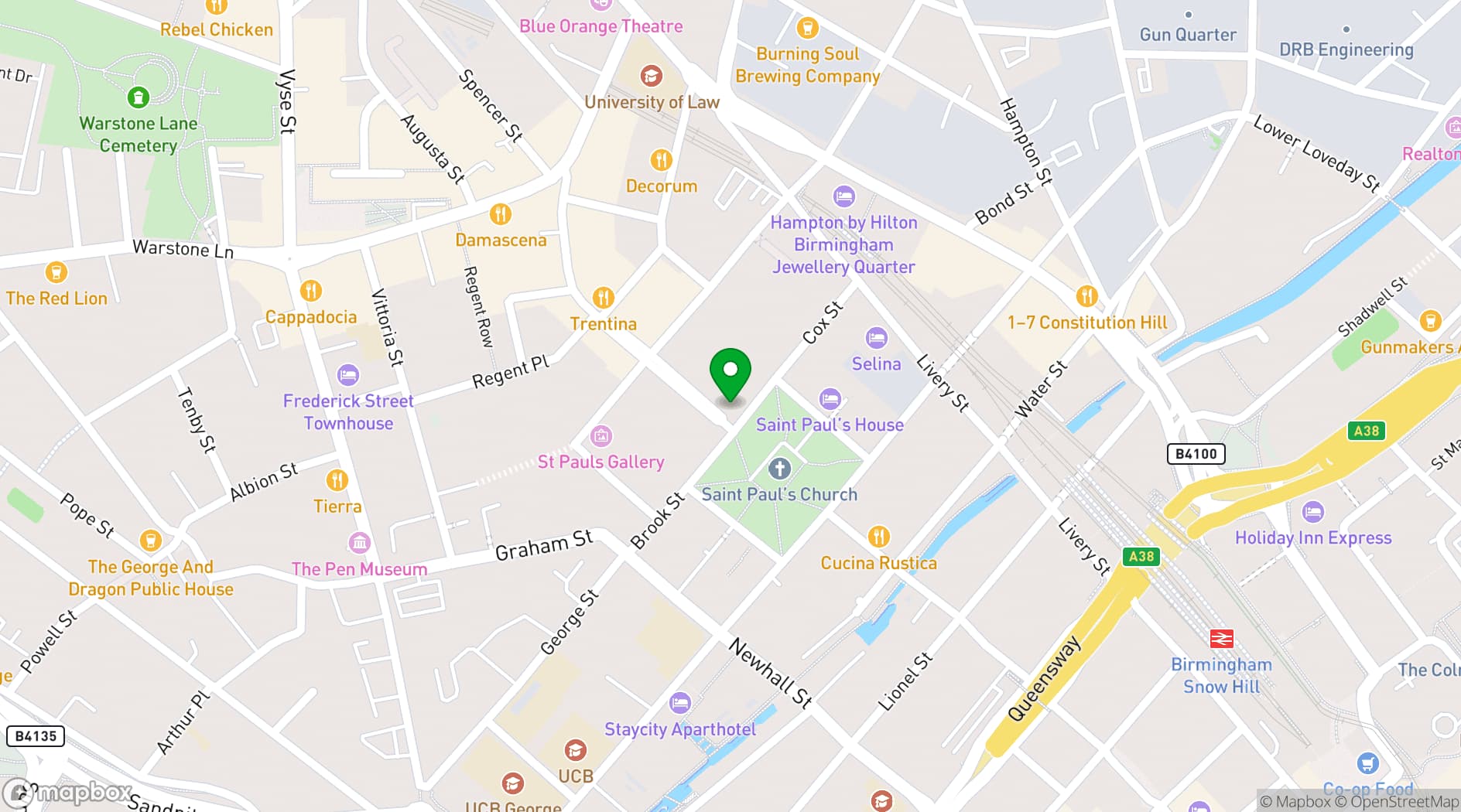 Map showing St Pauls Club