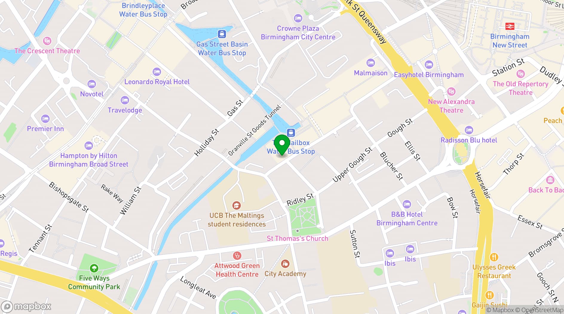 Map showing Canalside