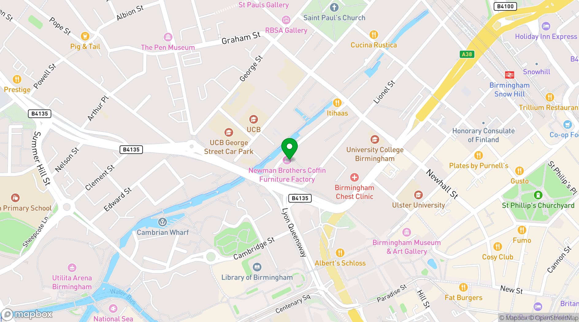 Map showing The Coffin Works