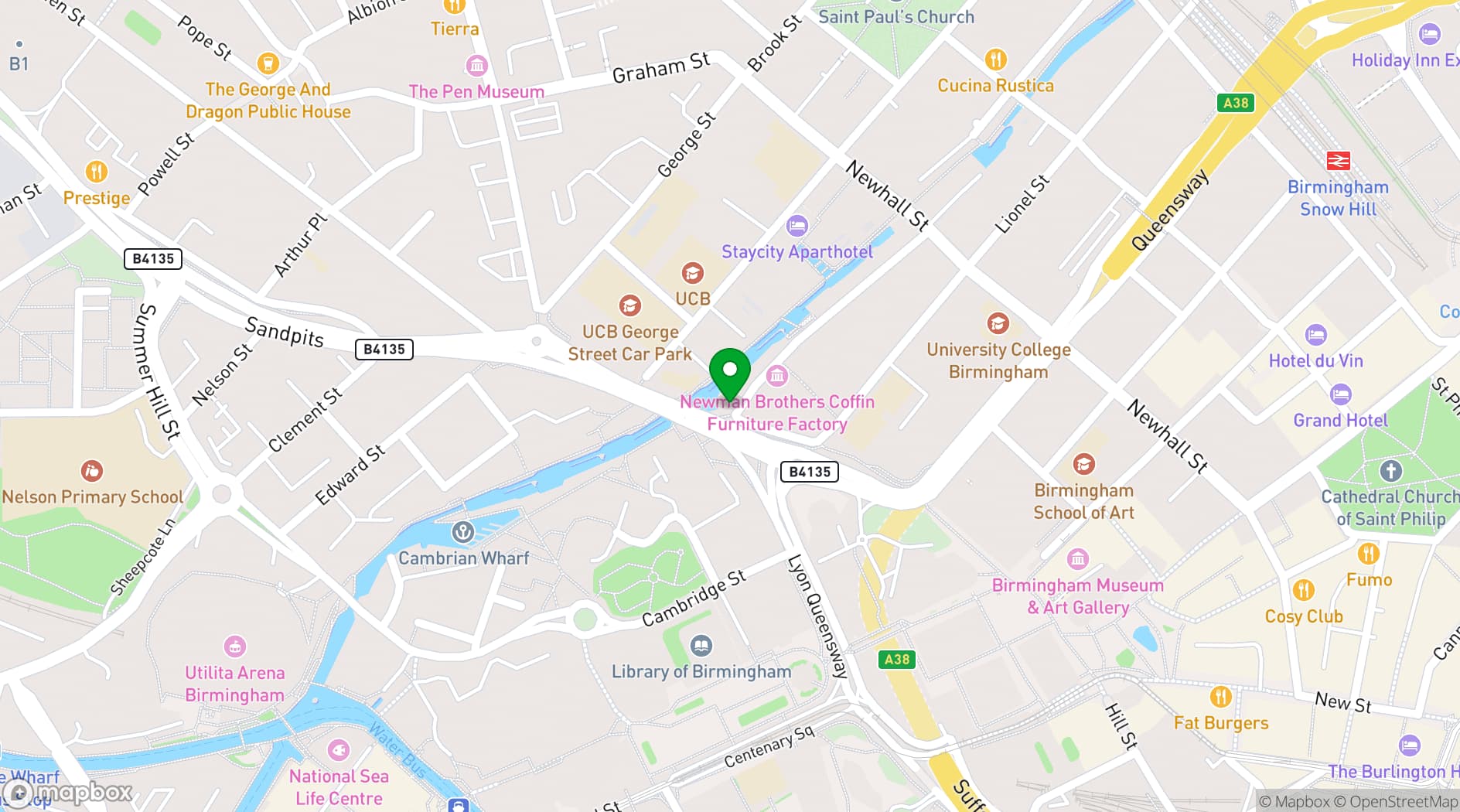 Map showing OMNOM Birmingham